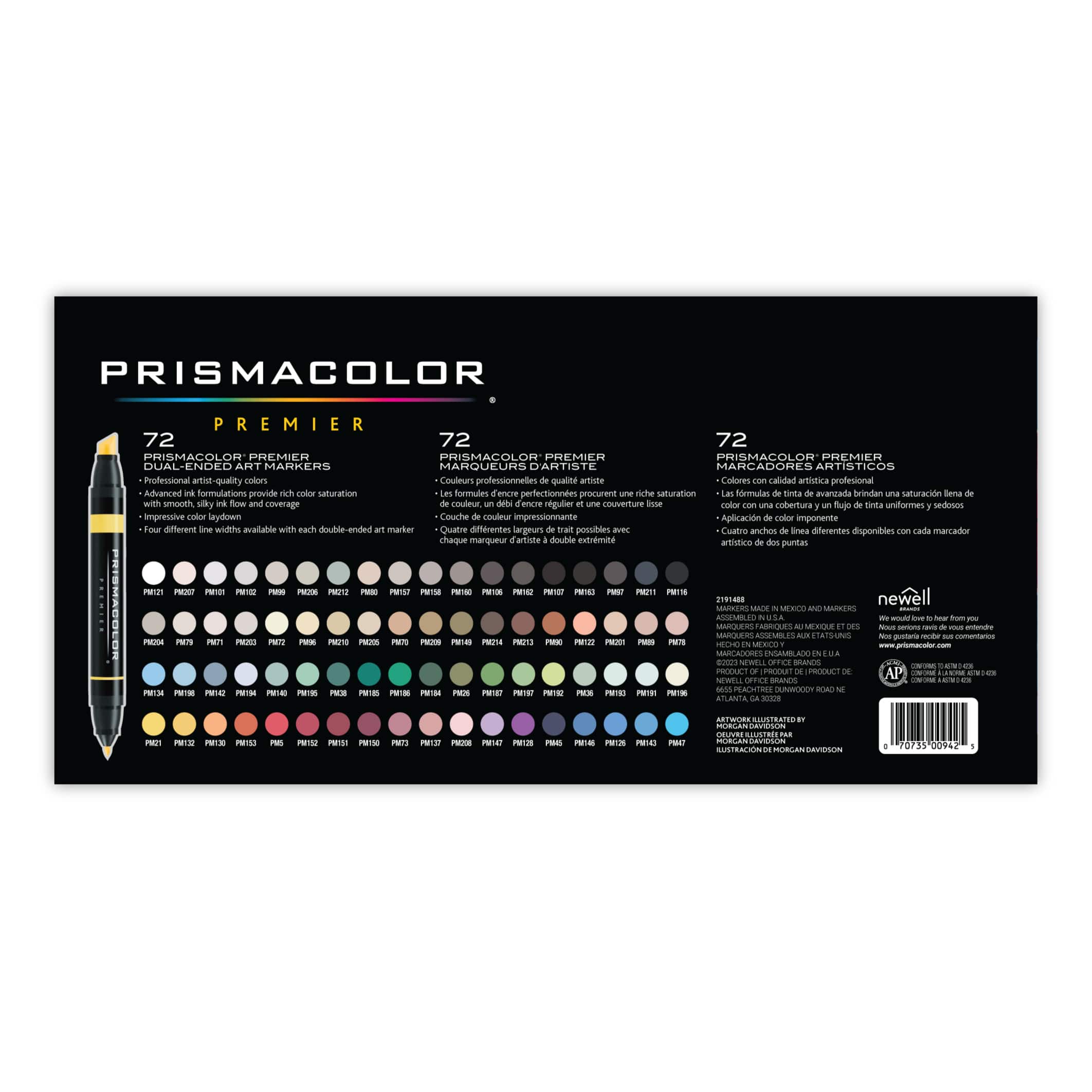 Prismacolor® Premier® Dual-Ended 72 Colour Jellyfish Box Art Marker Set
