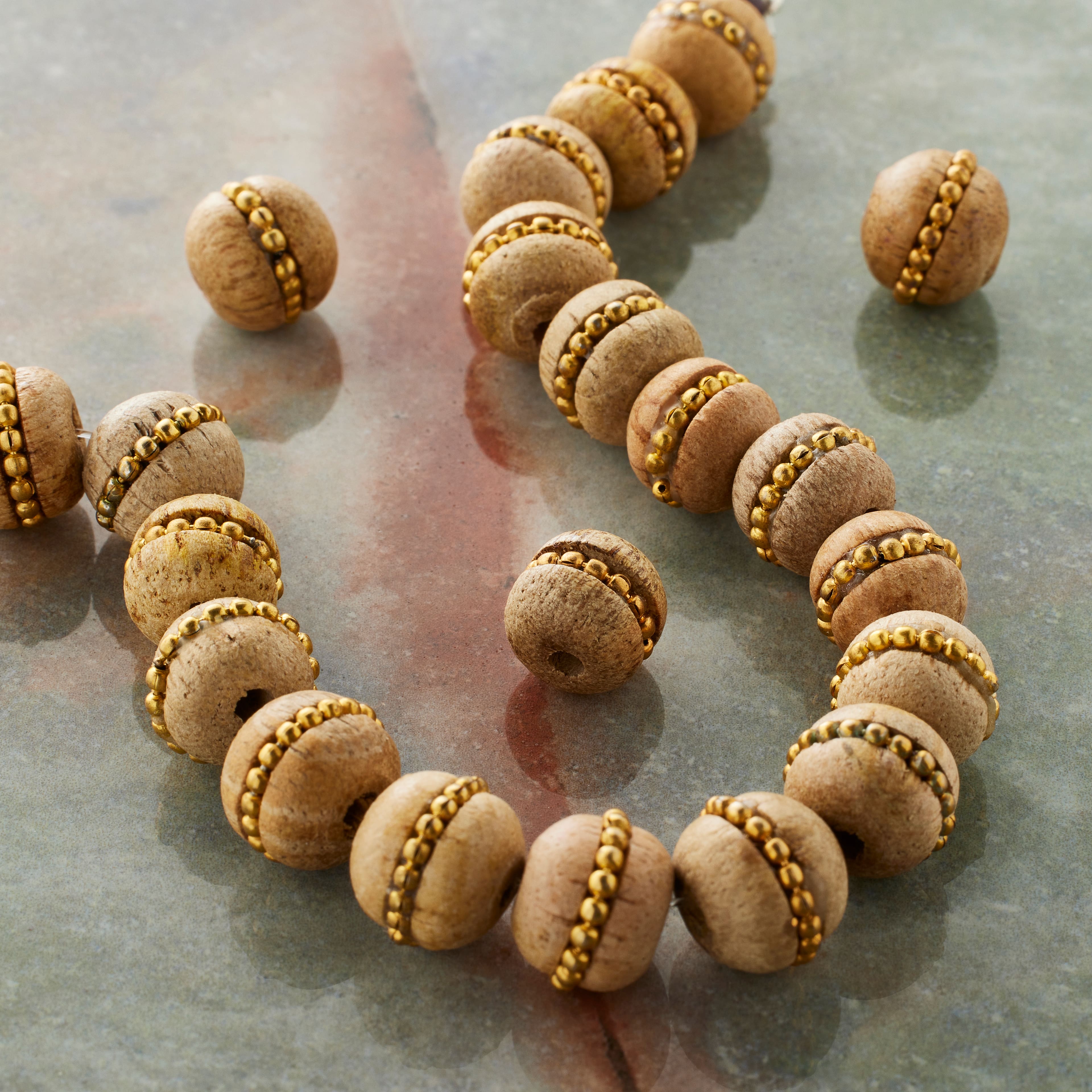 Brown & Gold Round Beads by Bead Landing®