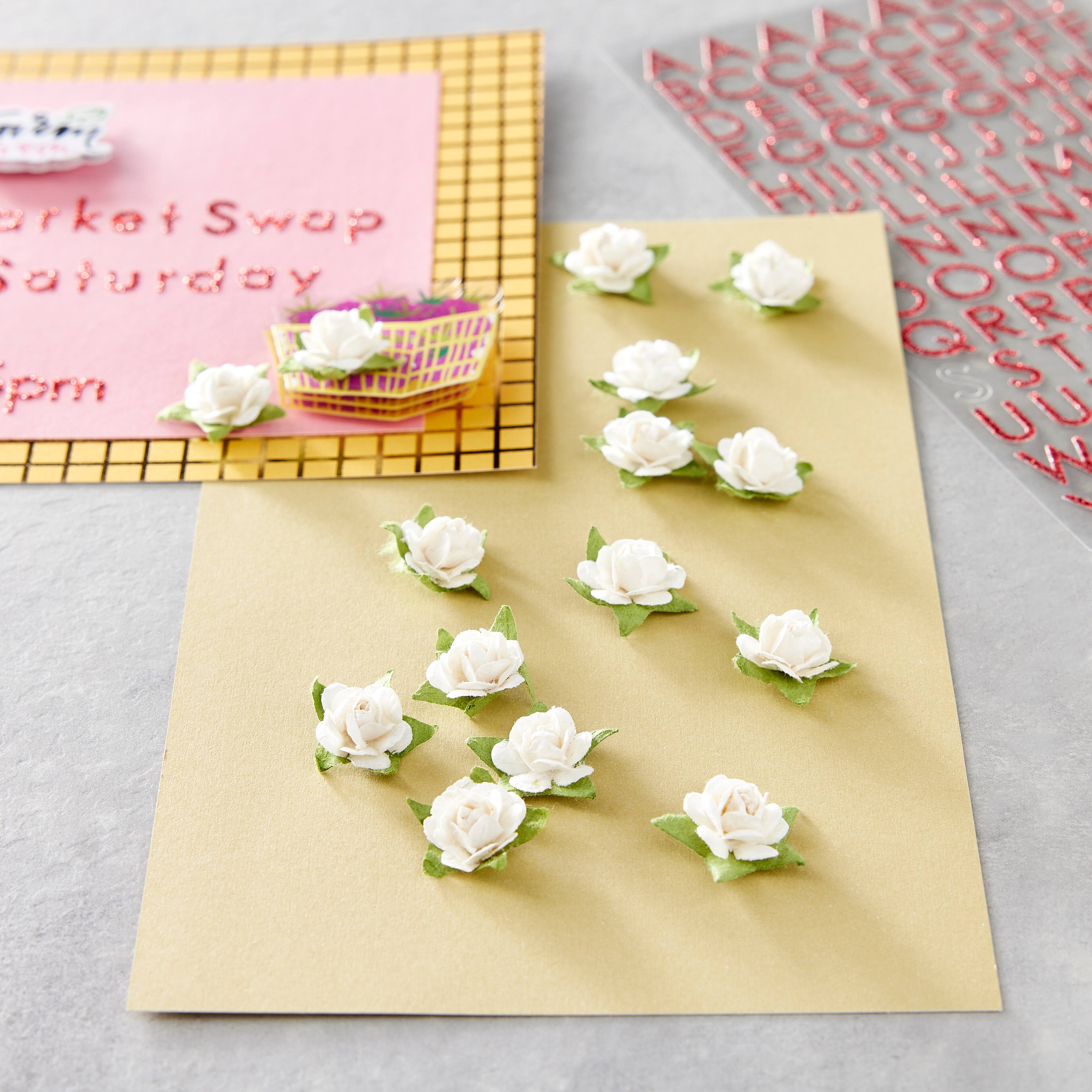 12 Packs: 24 ct. (288 total) White Paper Rose Embellishments by Recollections&#x2122;