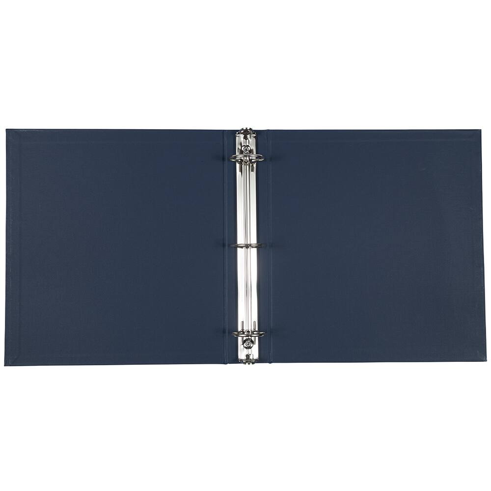 JAM Paper 1.5" Navy Blue Premium Linen Textured 3 Ring Binder