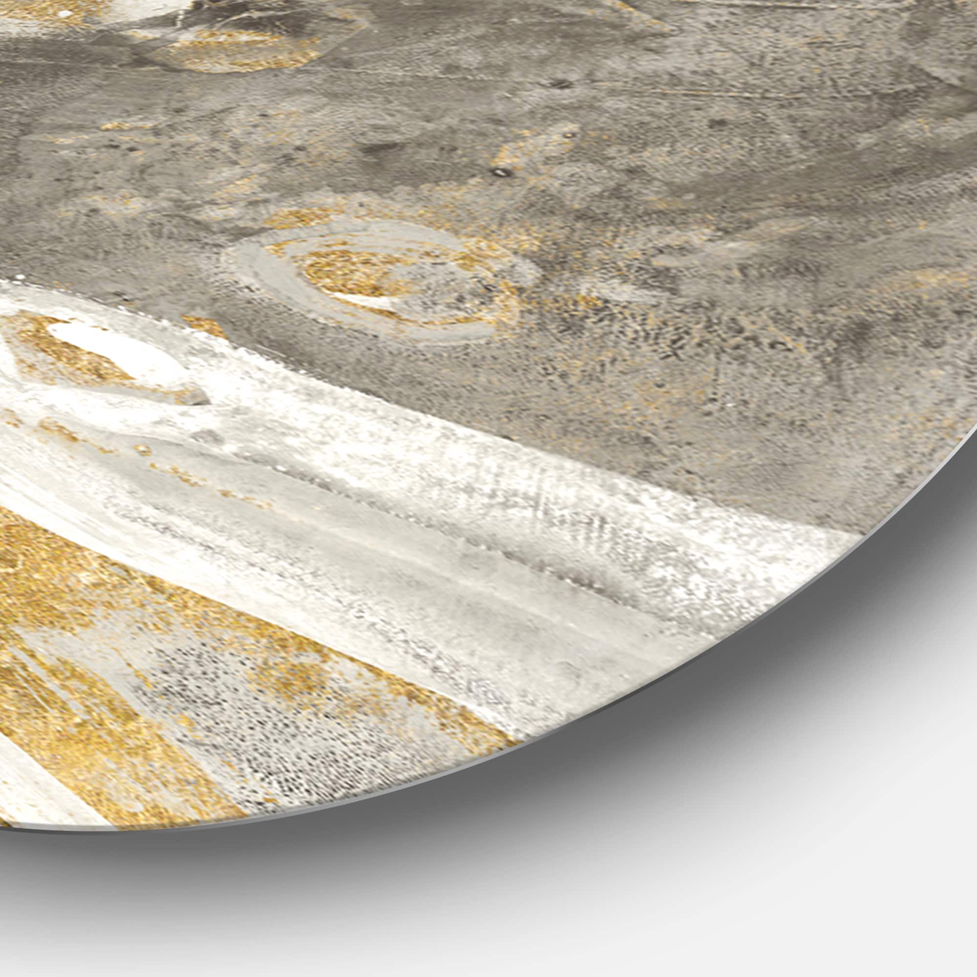 Designart - Glam Phoenix Neutral - Glam Metal Circle Wall Art