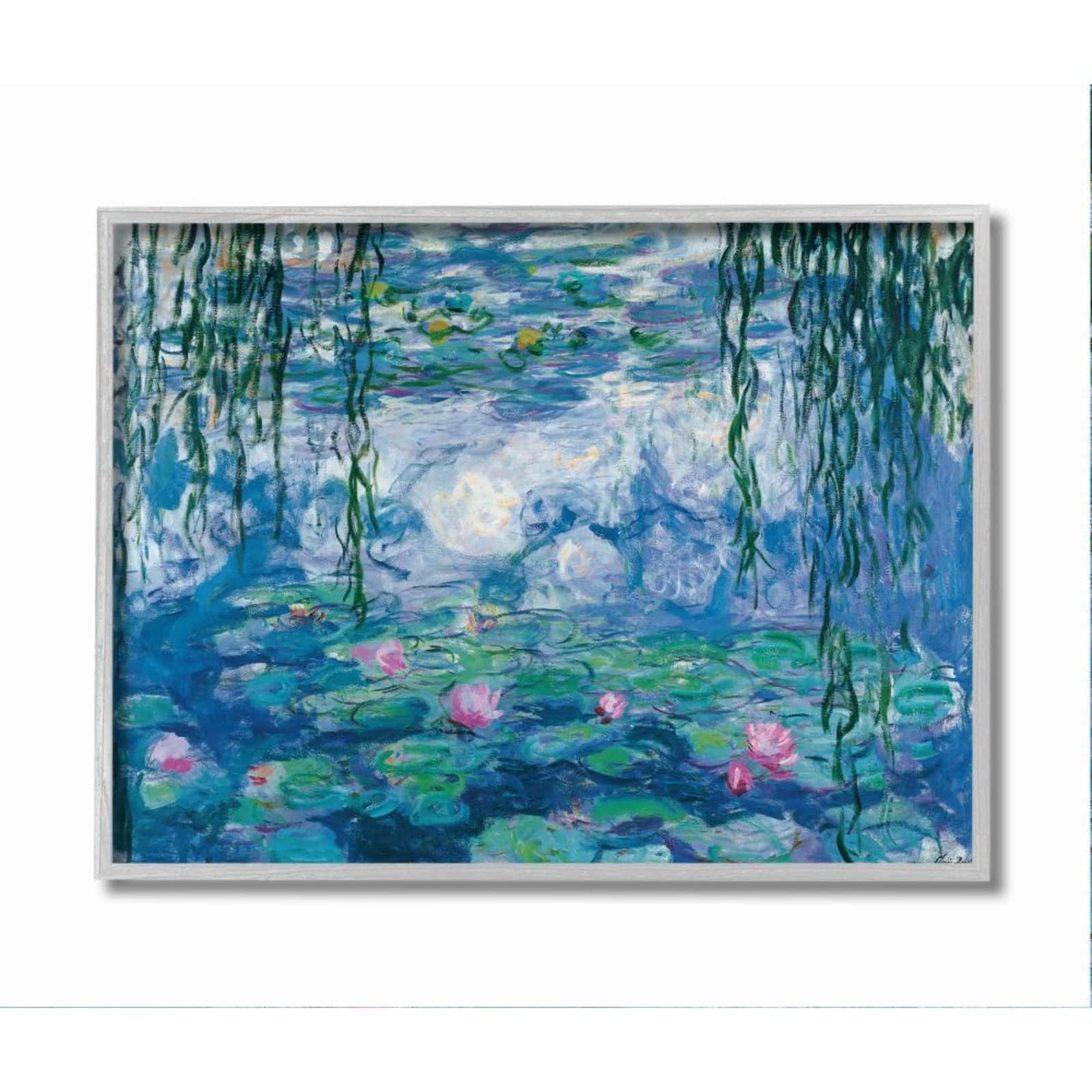 Stupell Industries Monet Classic Water Lilies Gray Framed Wall Art