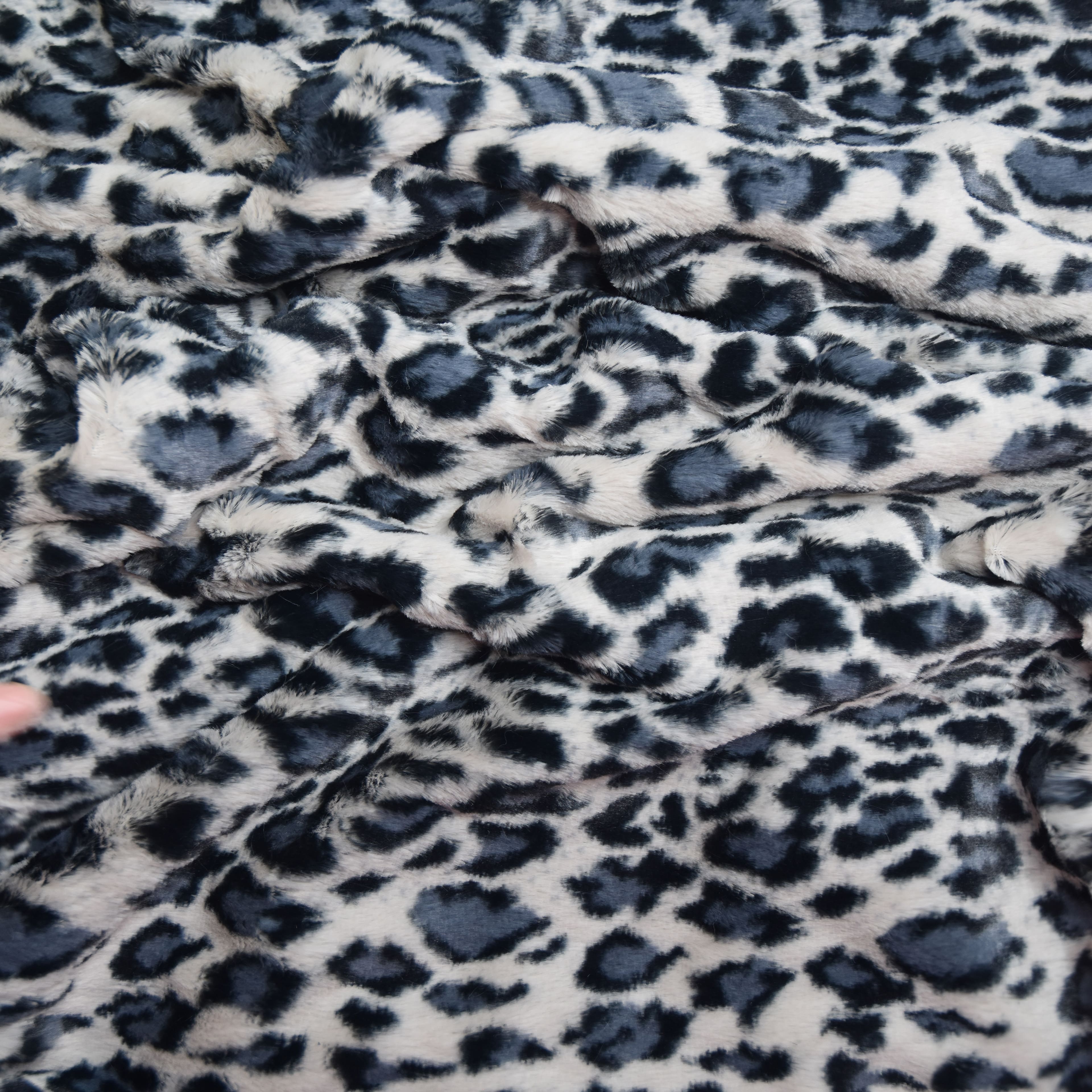 Feldman Black Faux Leopard Fur