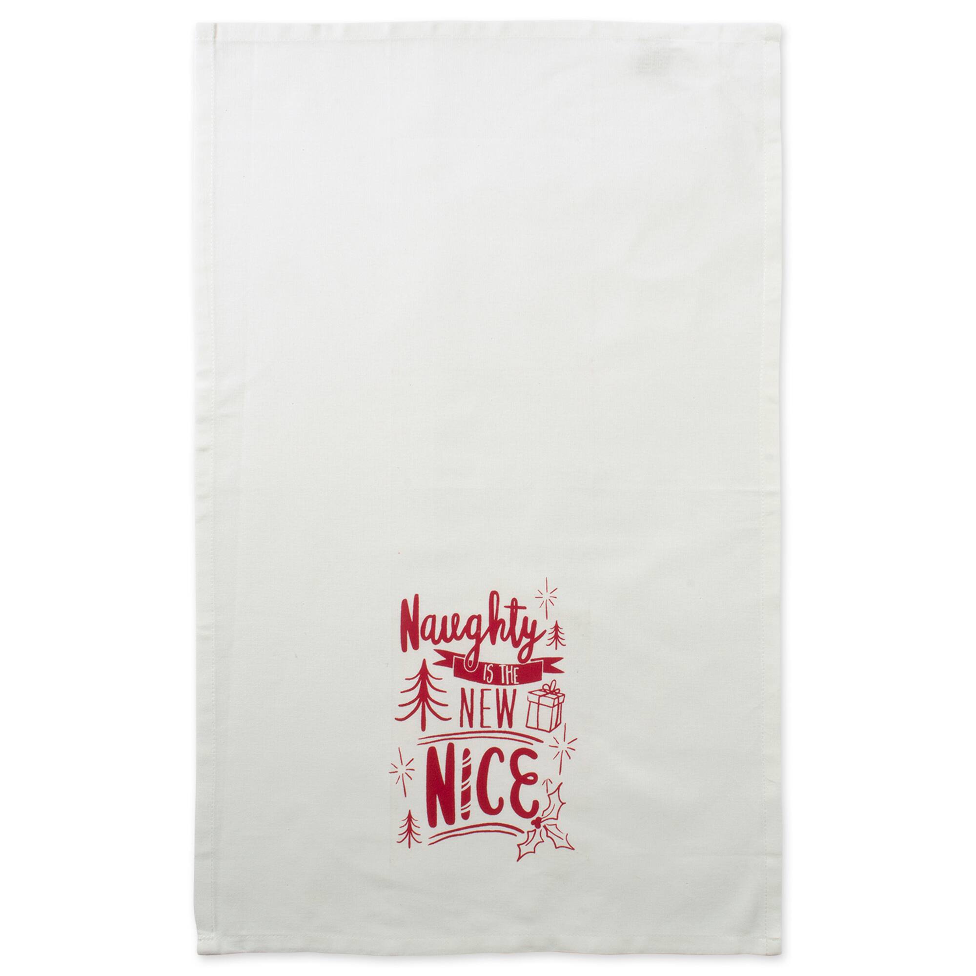 DII® Assorted Naughty Nice Holiday Printed Dishtowel Set