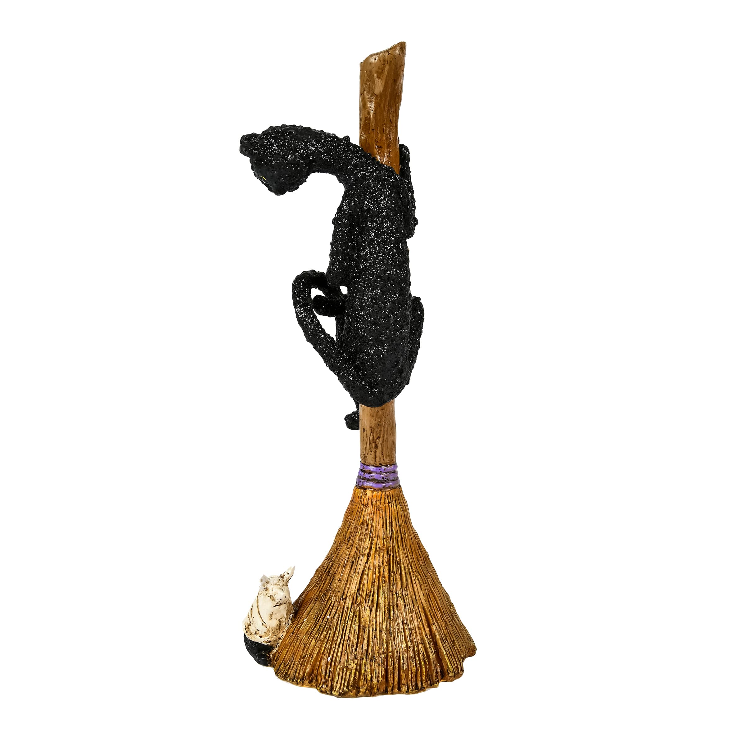 21" Halloween Black Cat Climbing Broom