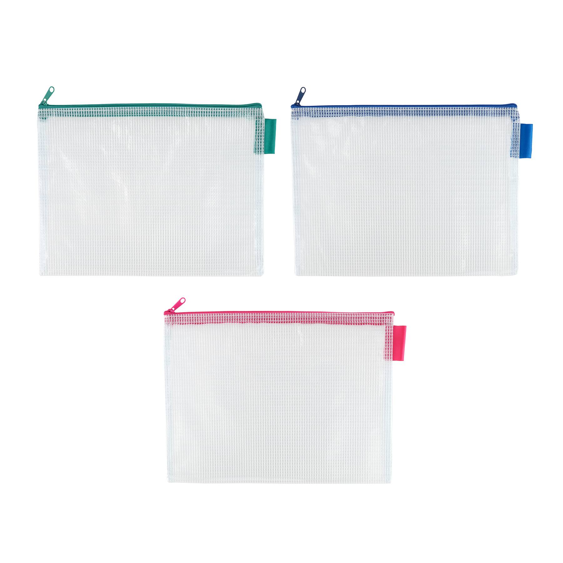10" Mixed Mesh Accessory Zipper Pouches by Simply Tidy®, 3ct.