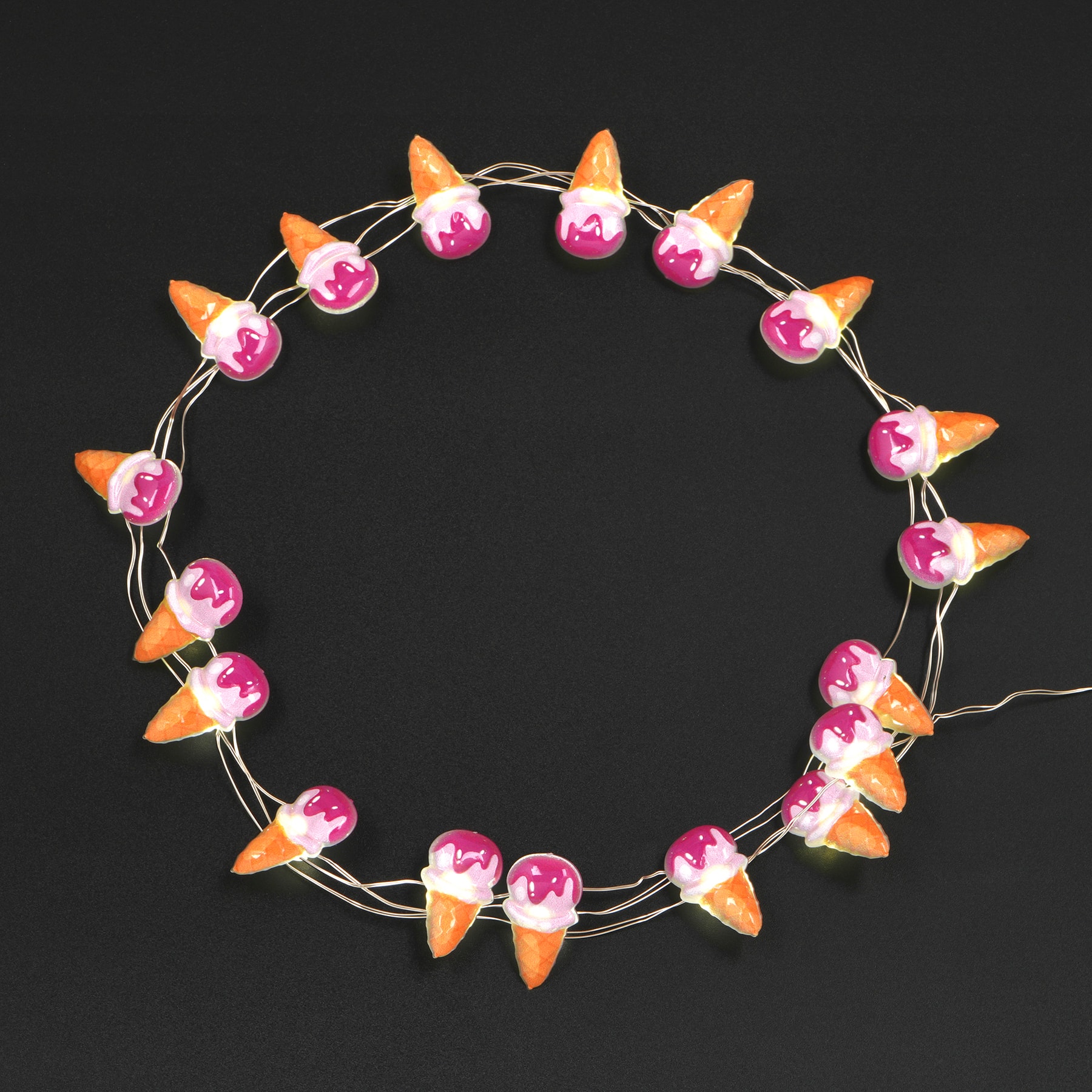 18ct. Ice Cream Cone Icon Warm White LED String Lights by Ashland&#xAE;