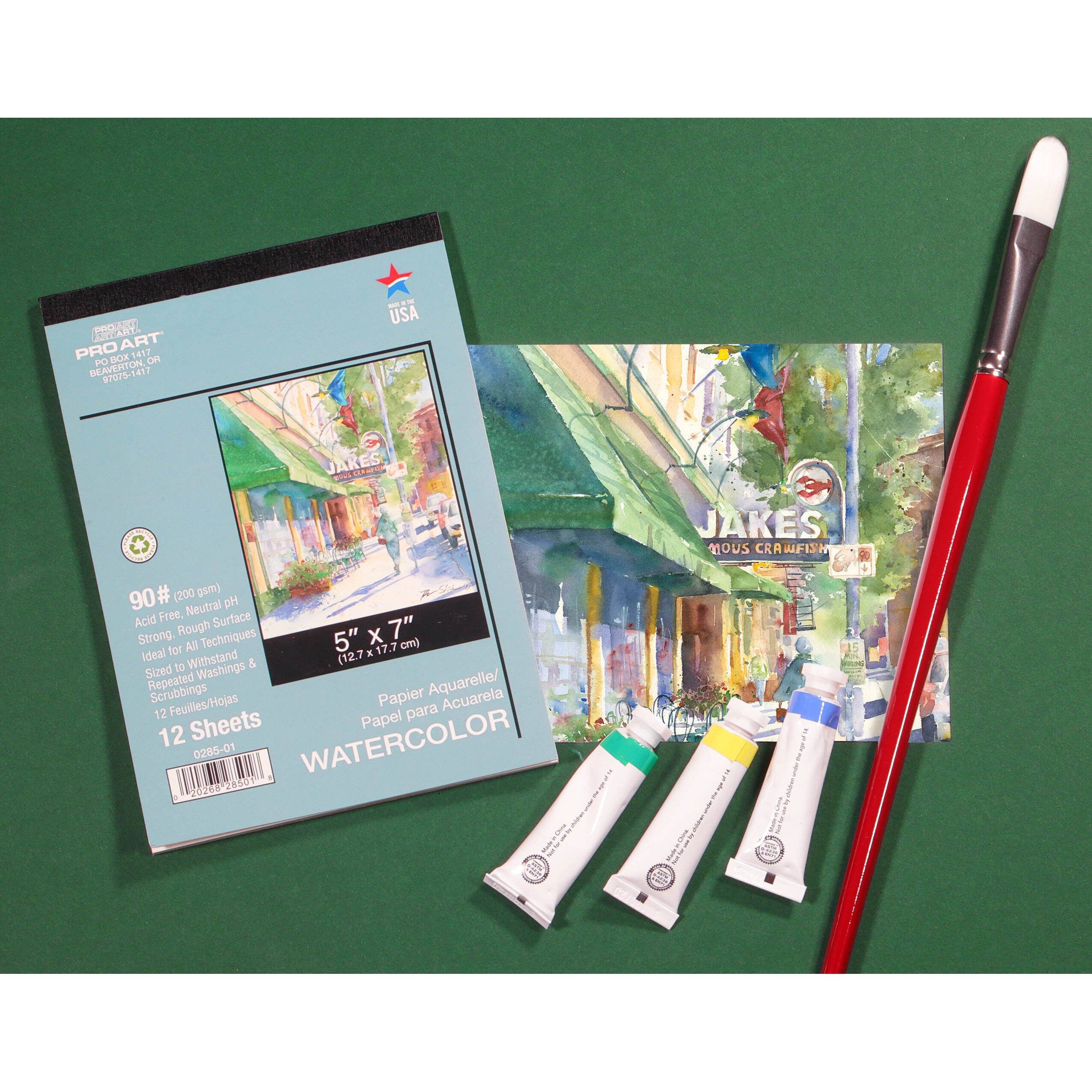 Pro Art&#xAE; 90lb. Watercolor Paper Pad, 5&#x22; x 7&#x22;