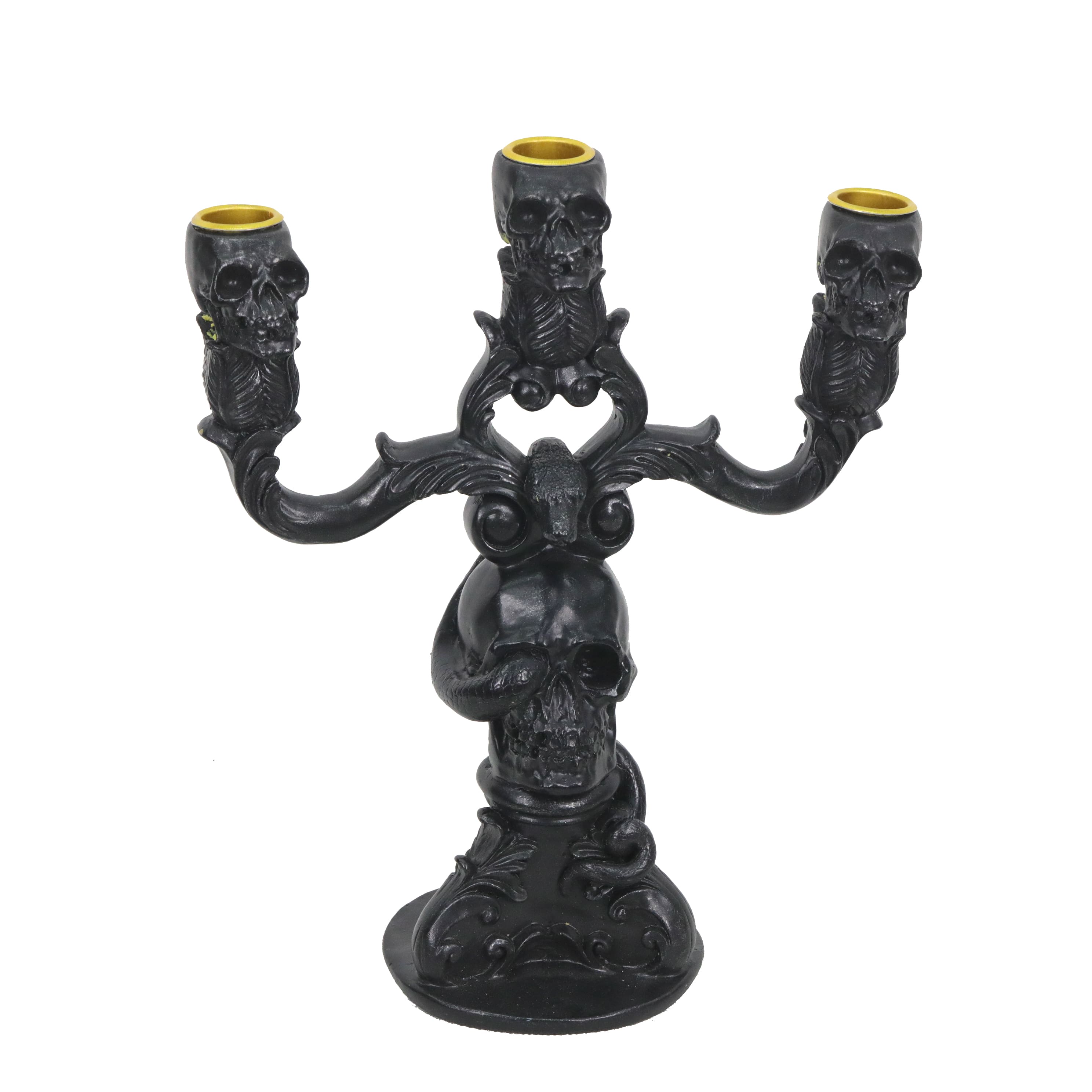 10.75&#x22; Black Skull Candelabra Tabletop D&#xE9;cor by Ashland&#xAE;