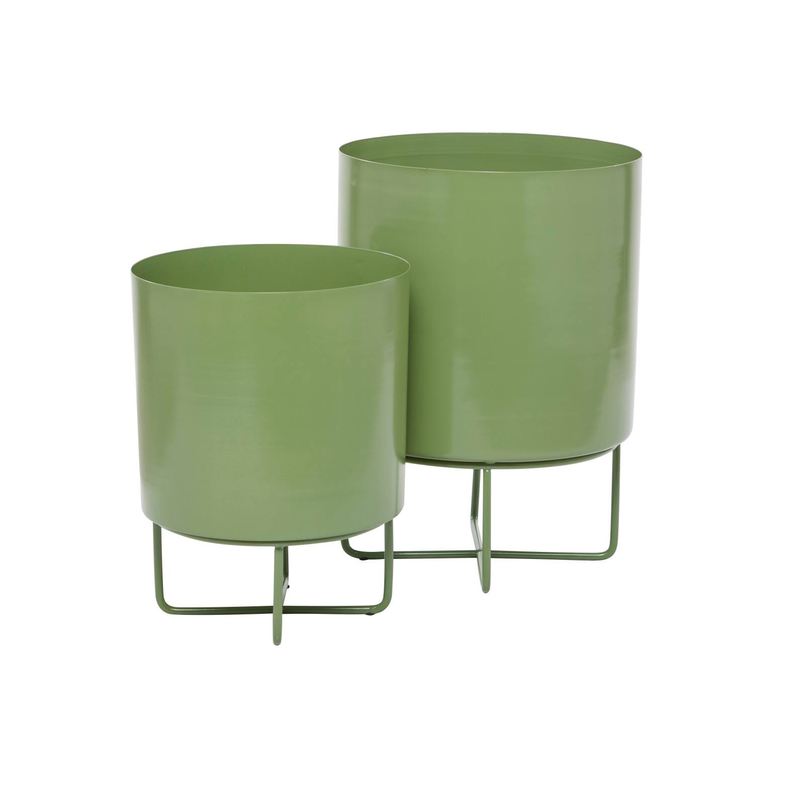 Green Modern Planter, Set of 2&#x22; 16&#x22;, 13&#x22;