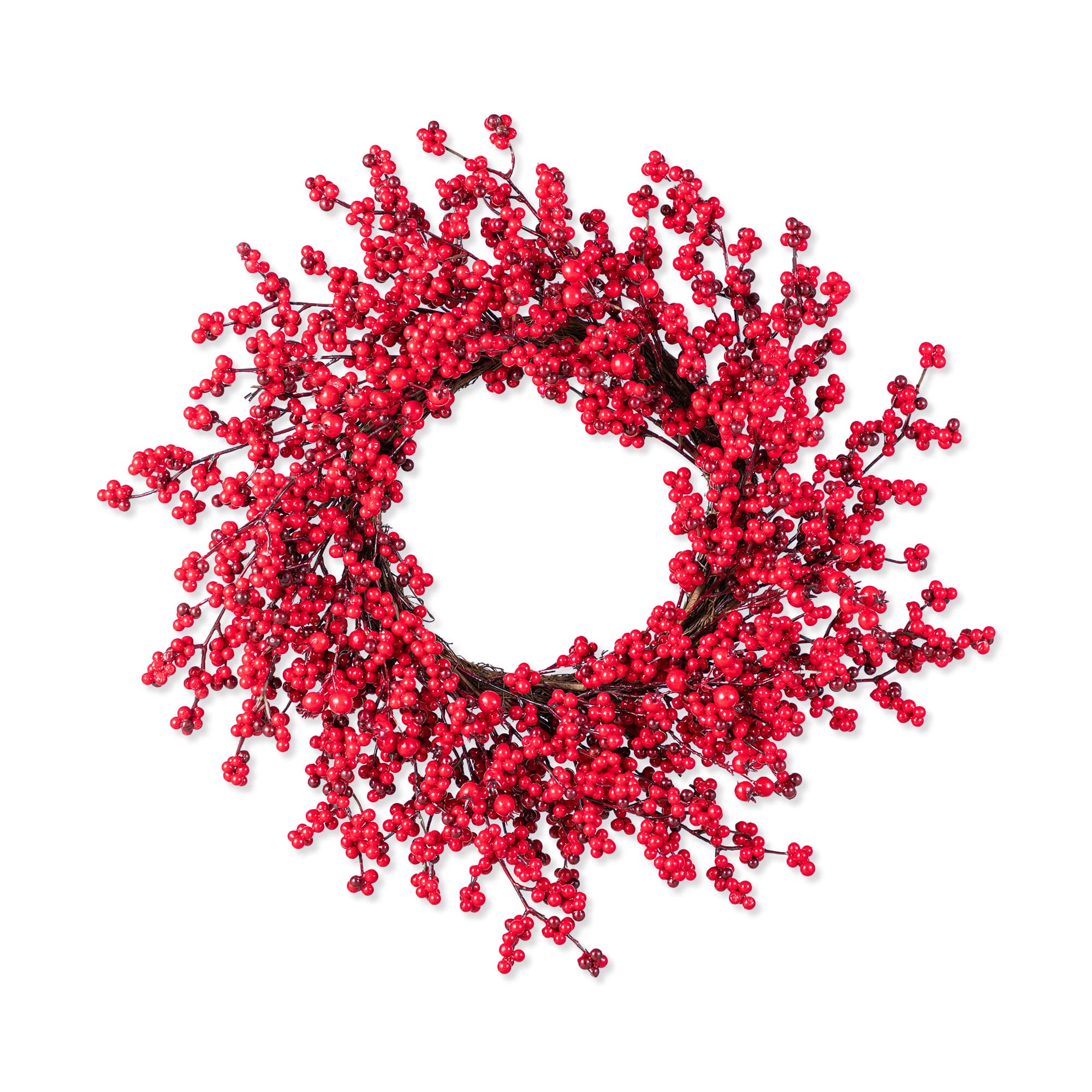 Glitzhome® 25"D Christmas Red Berries Wreath