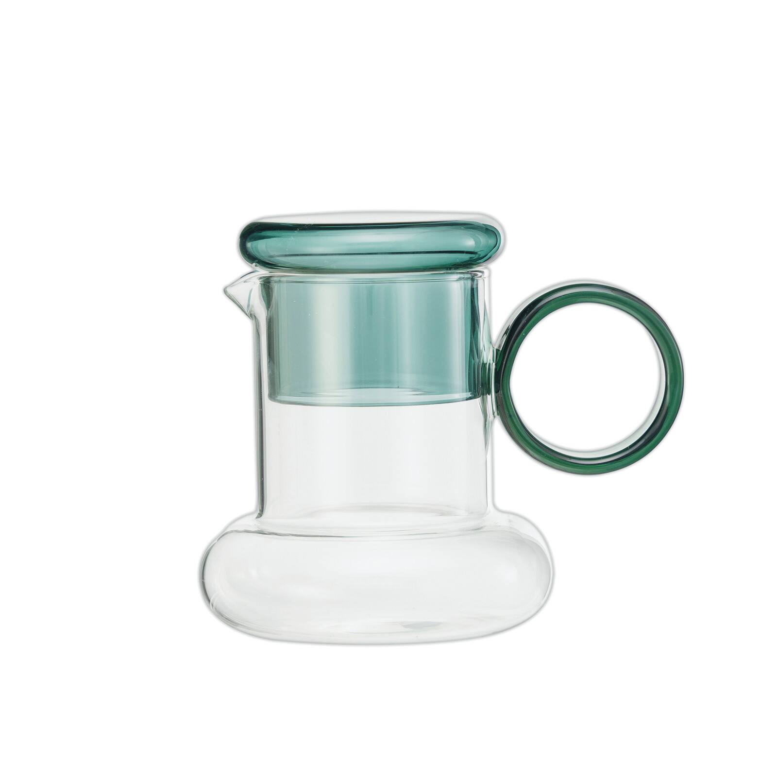 Hello Honey&#xAE; 6.5&#x22; Clear &#x26; Green Crystal Clarity Glass Pitcher Set