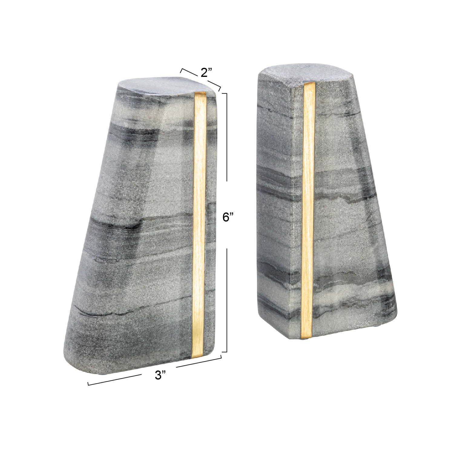 Hello Honey® 6" Modern Marble Bookend Set