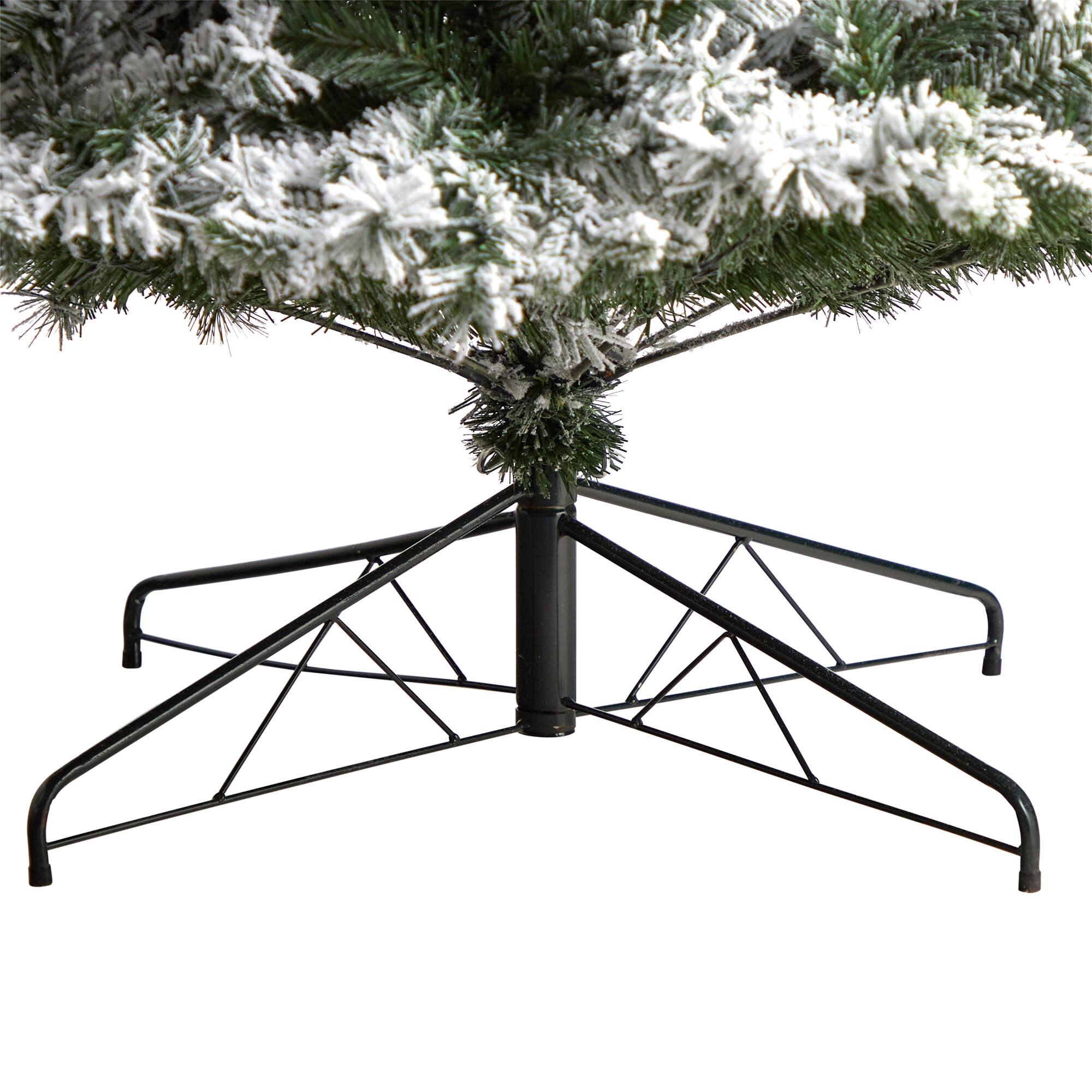 9ft. Pre-Lit Flocked Vermont Mixed Pine Artificial Christmas Tree, Clear LED Lights