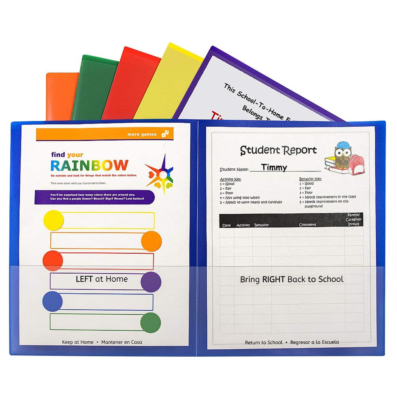 C-Line® Assorted Colors Classroom Connector™ School-To-Home Folder, 6ct.