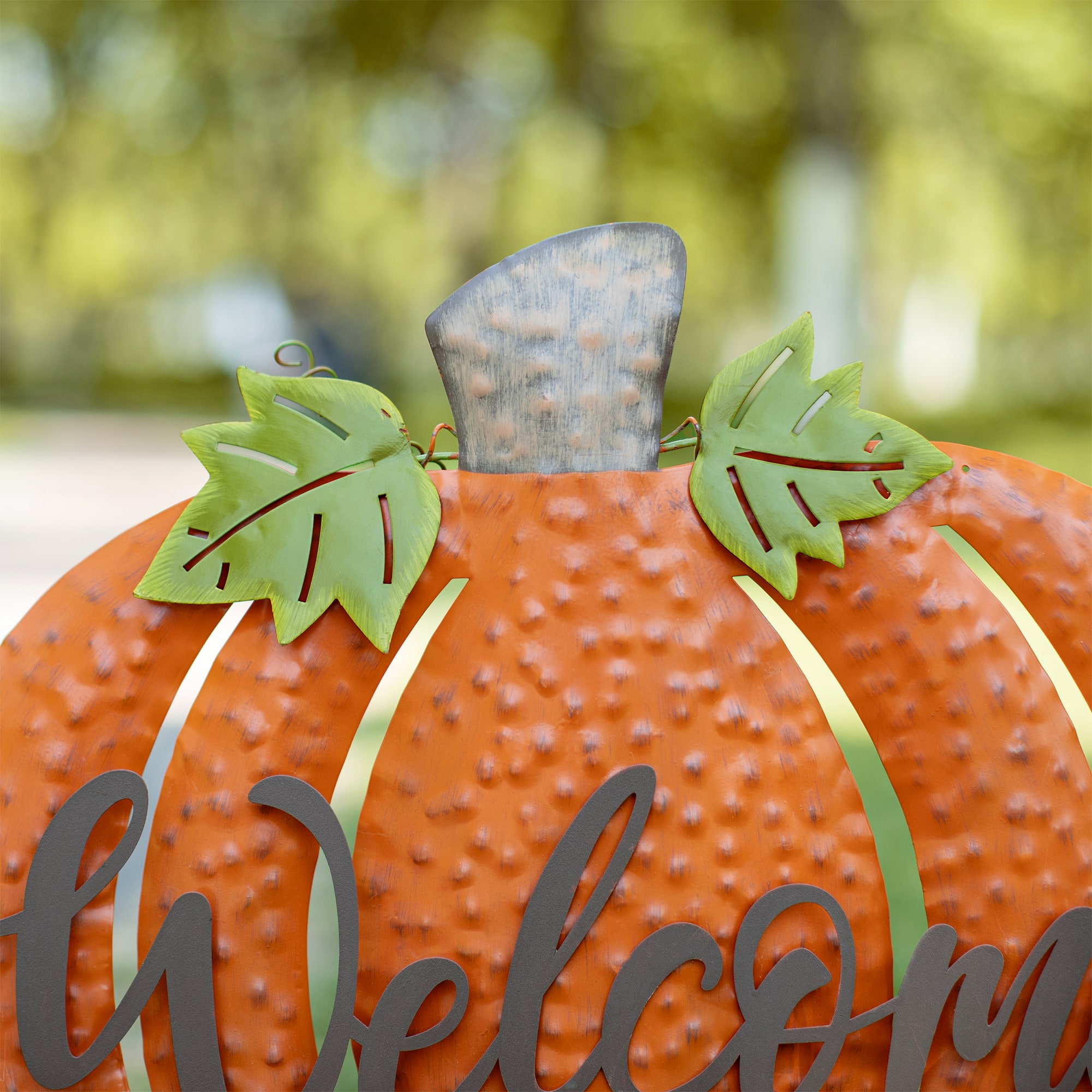 Glitzhome&#xAE; Metal Welcome Pumpkin Yard Stake