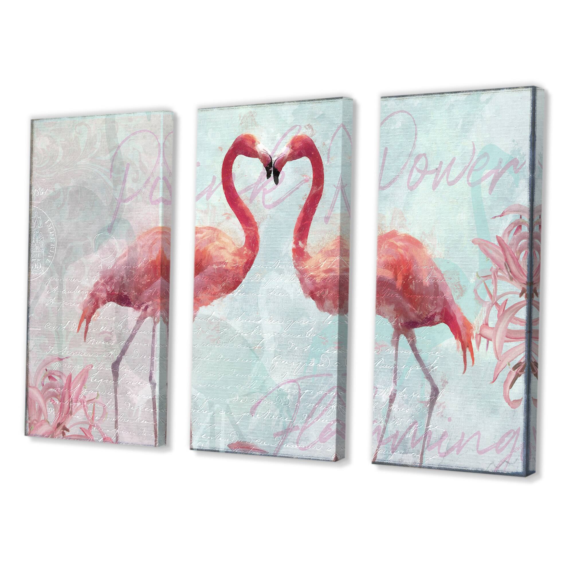 Designart - Flamingo Power - Cottage Premium Canvas Wall Art