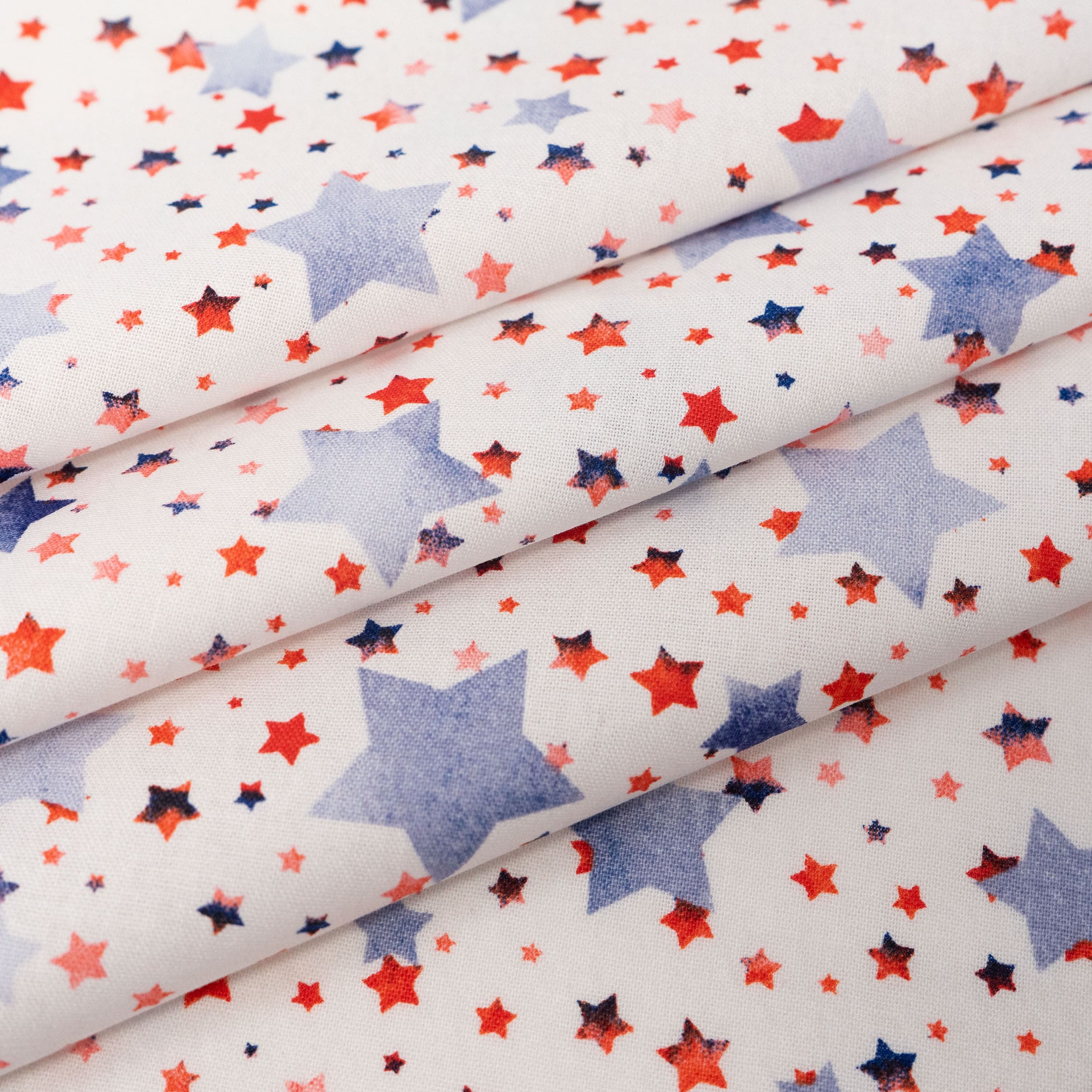 SINGER Red, White & Blue Layered Stars Cotton Fabric