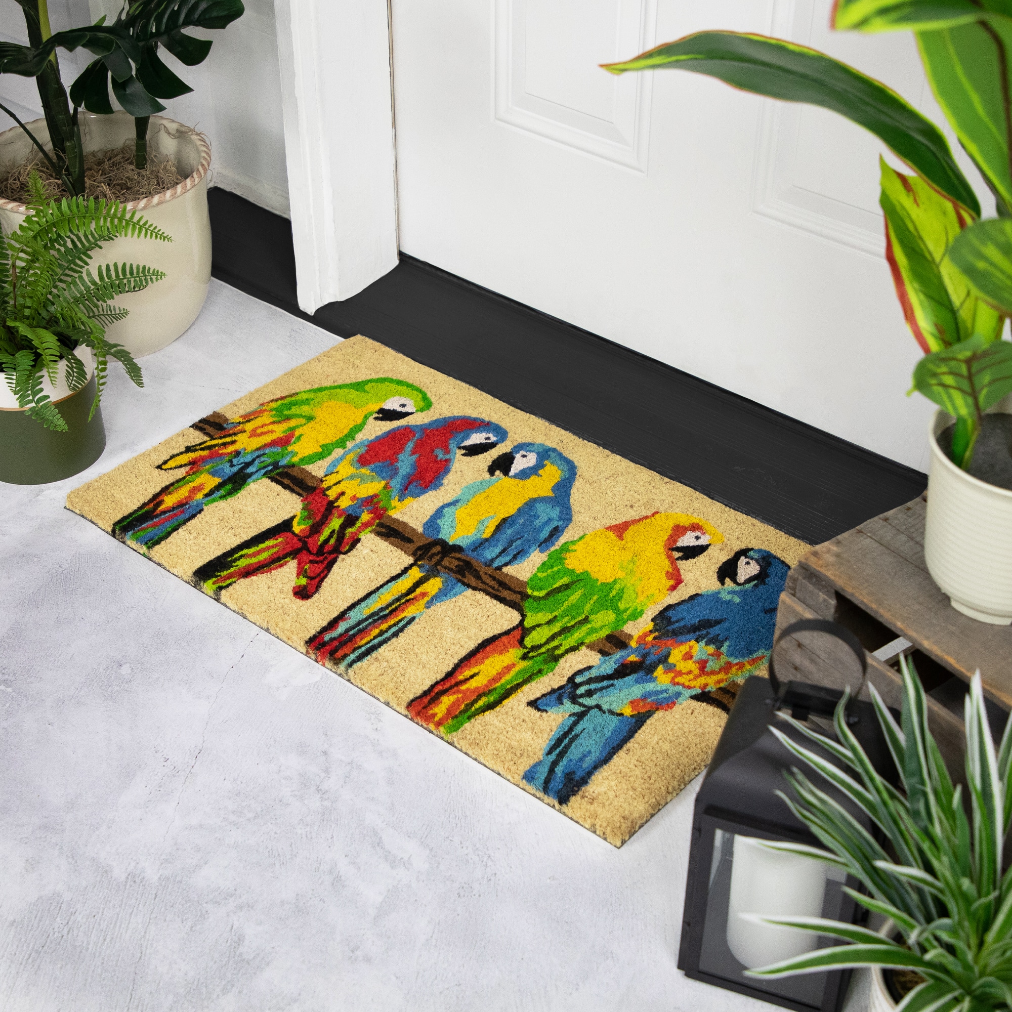 Multicolor Parrots Doormat