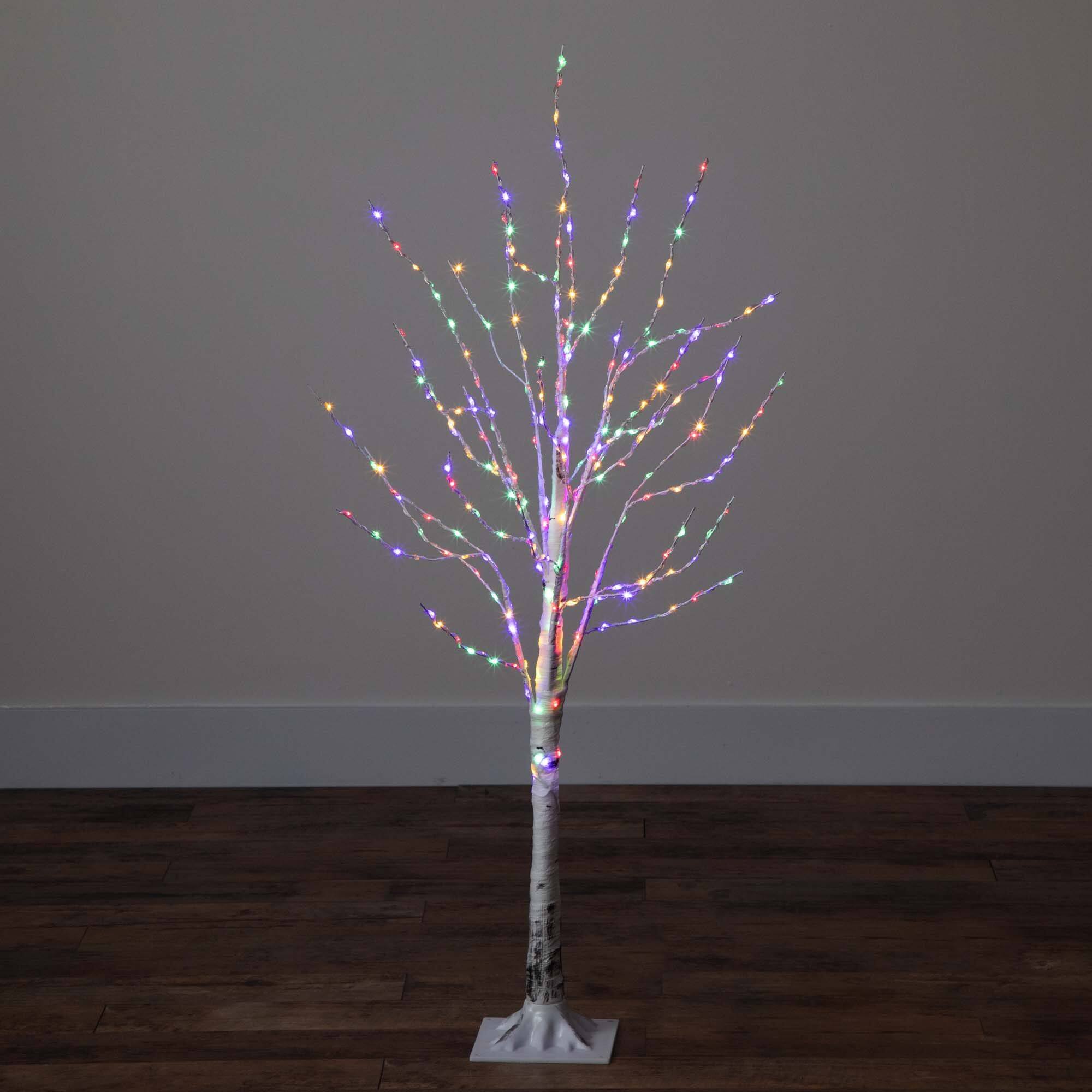 4ft. Pre-Lit White Birch Artificial Christmas Tree, Color Changing LED Lights