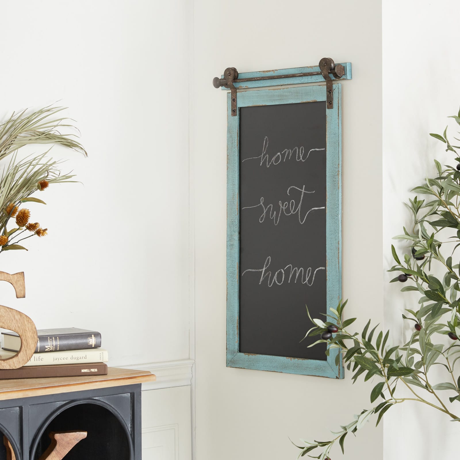 Blue Wall Mounted Chalk Board