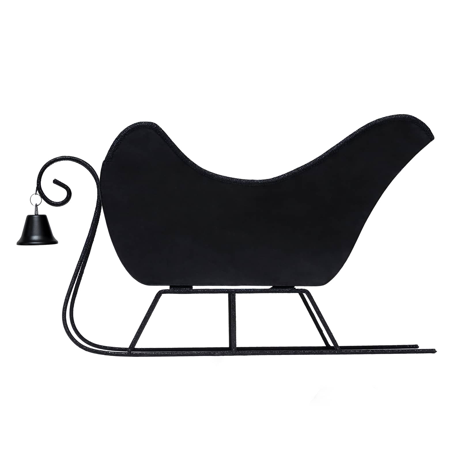 18&#x22; Black Metal Sled with Bell Tabletop D&#xE9;cor by Ashland&#xAE;