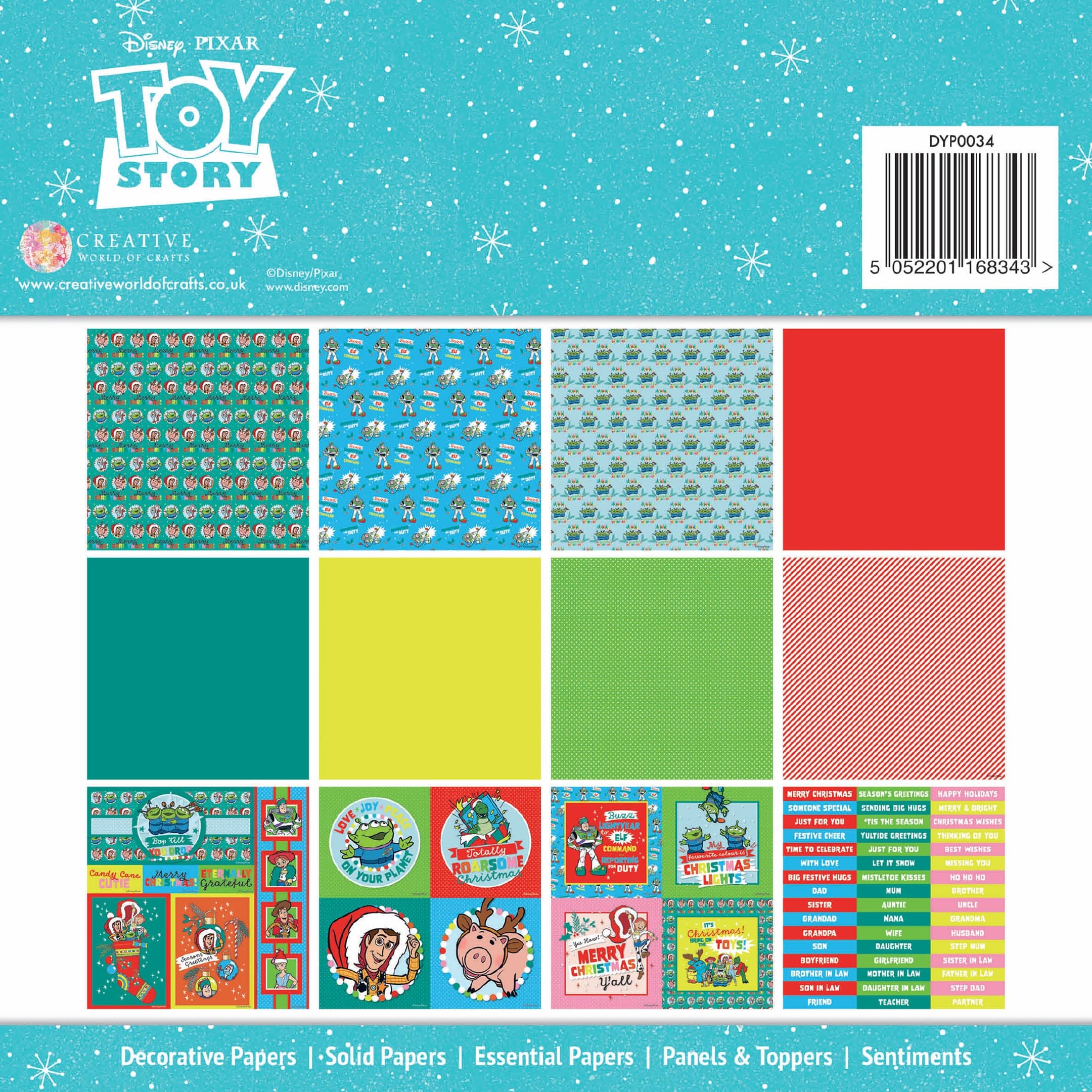 Creative World of Crafts Toy Story Christmas Card Making Pad, 8&#x22; x 8&#x22;