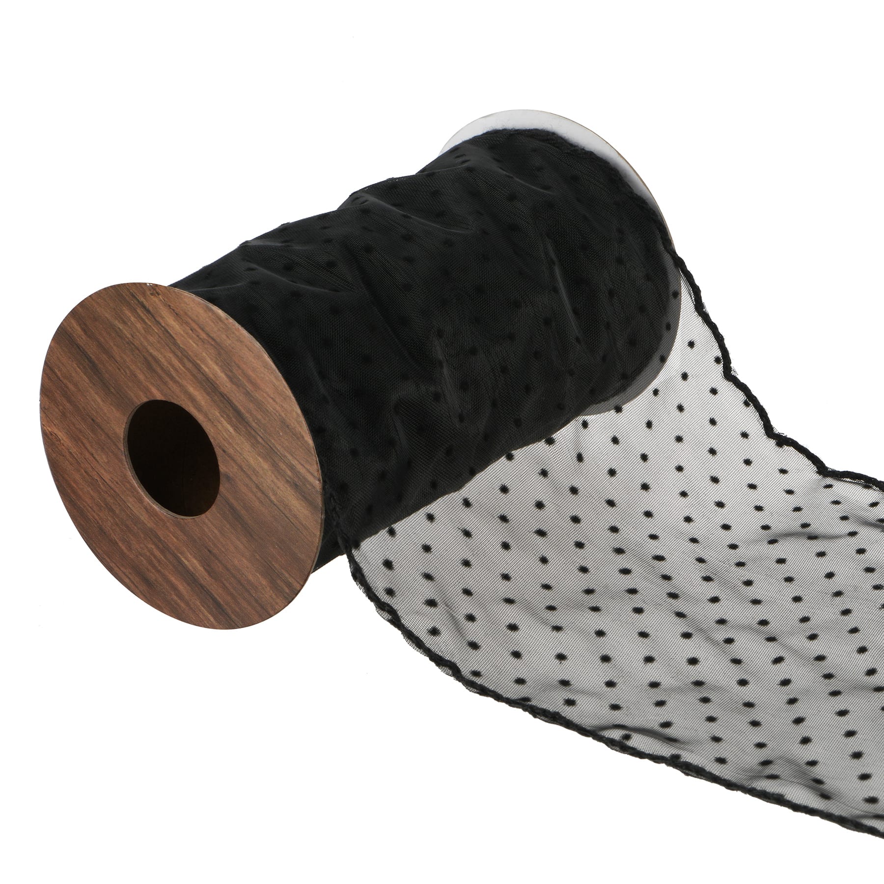 4&#x22; x 3yd. Black Dotted Sheer Ribbon by Ashland&#xAE; Gothic Bordeaux