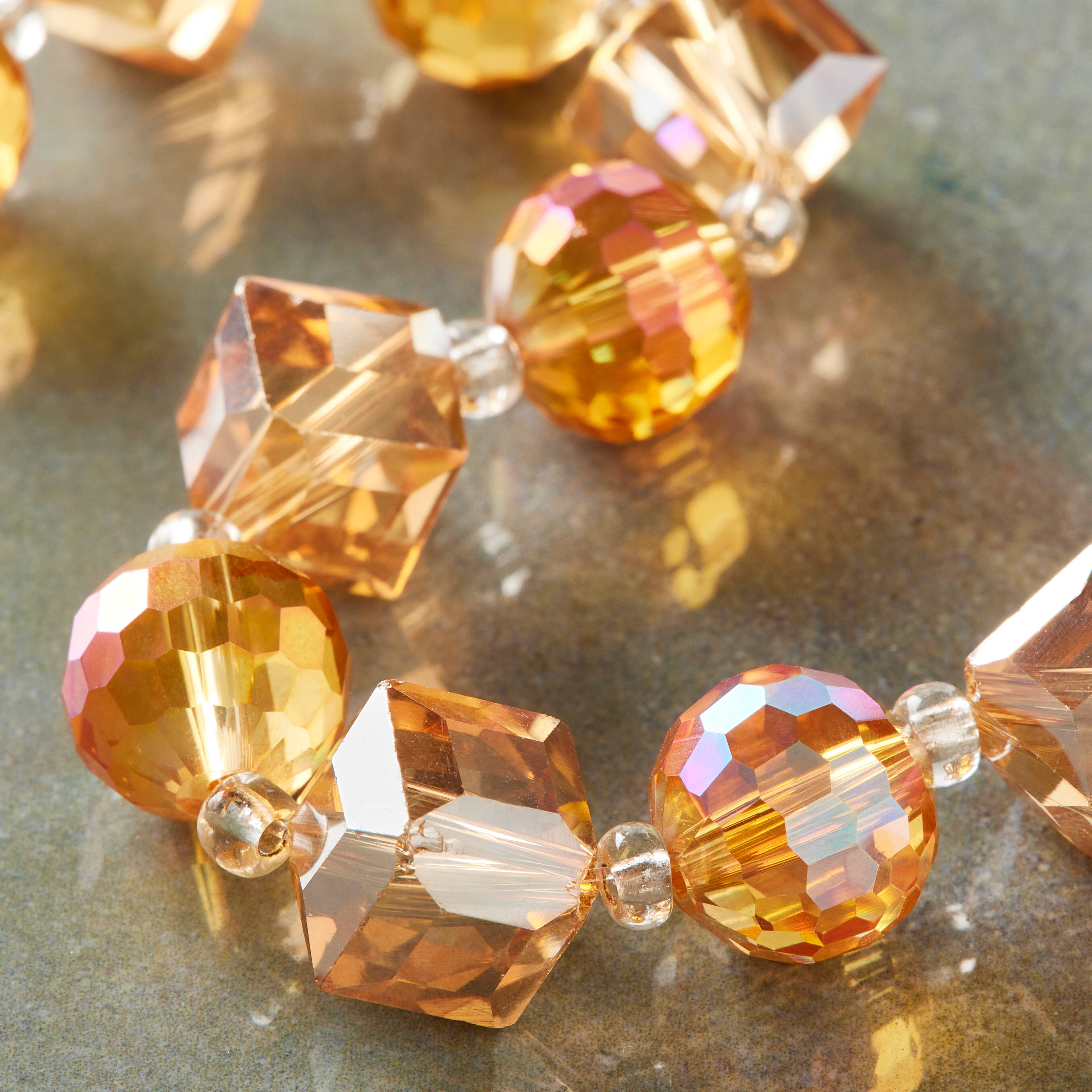 12 Packs: 12 ct. (144 total) Amber Large Glass Mix Beads by Bead Landing™