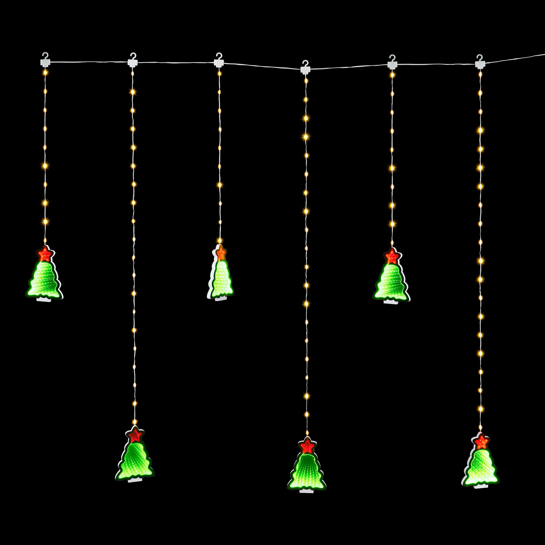 6ct. Green LED Christmas Tree Curtain Lights with 90 LED String Lights by Ashland®