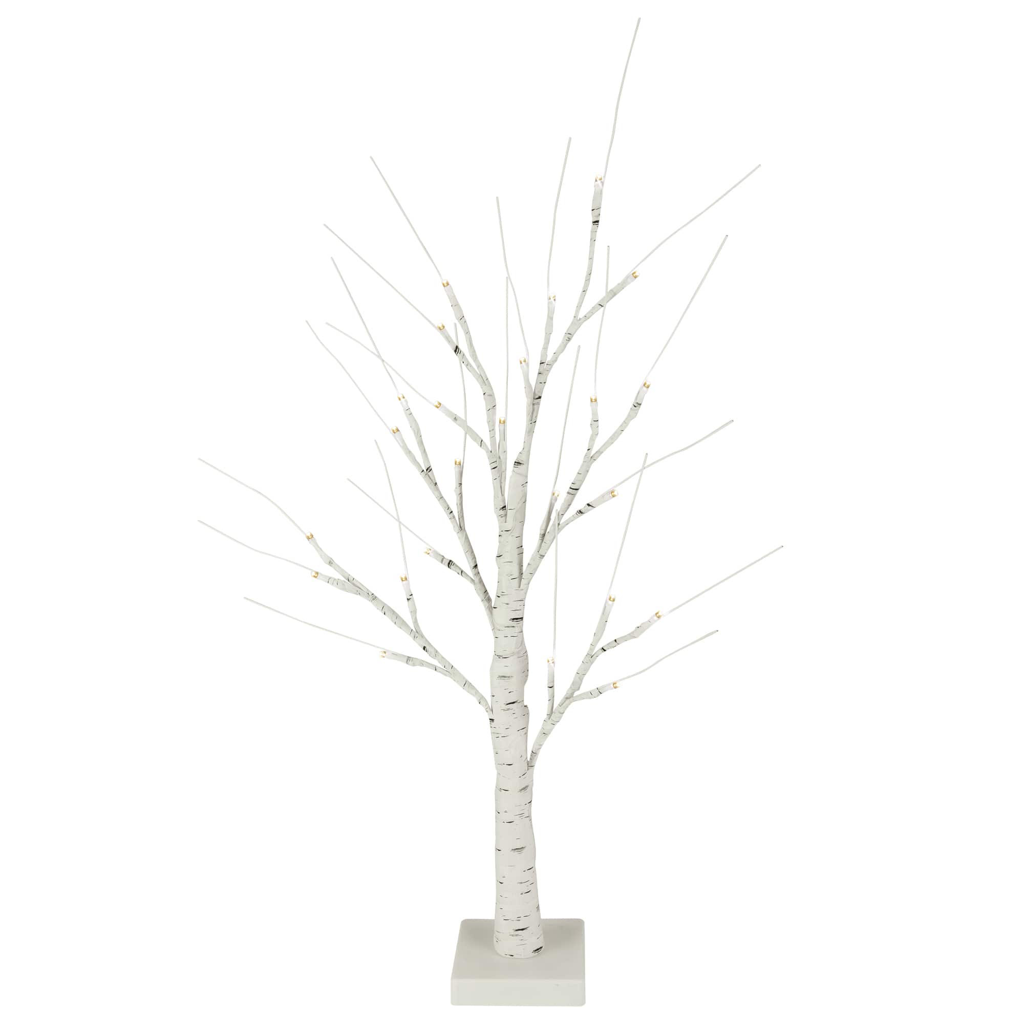 24&#x22; LED White Birch Twig Tree Decoration