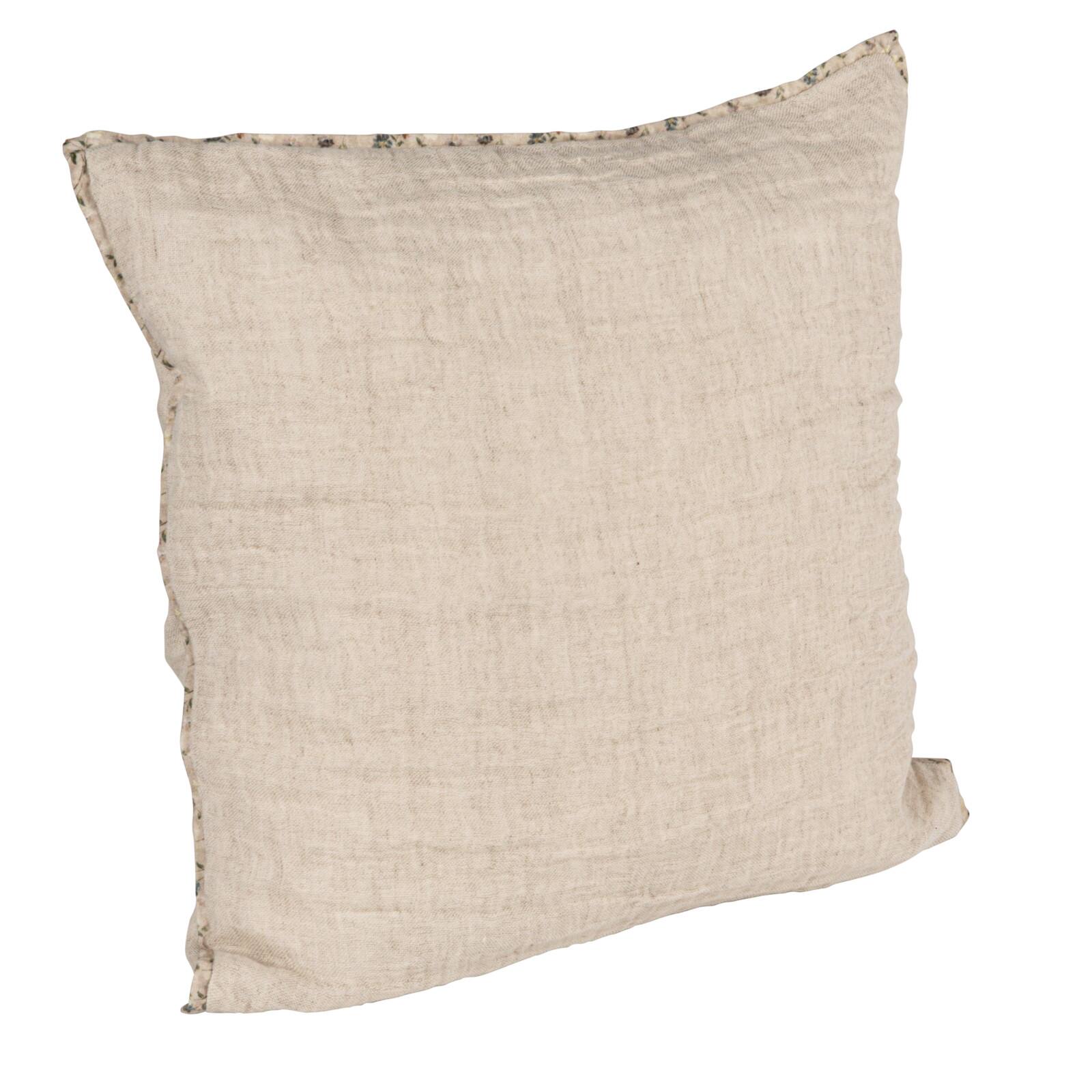 Hello Honey® 18" x 18" Natural Patterned Edge Woven Cotton & Linen Pillow