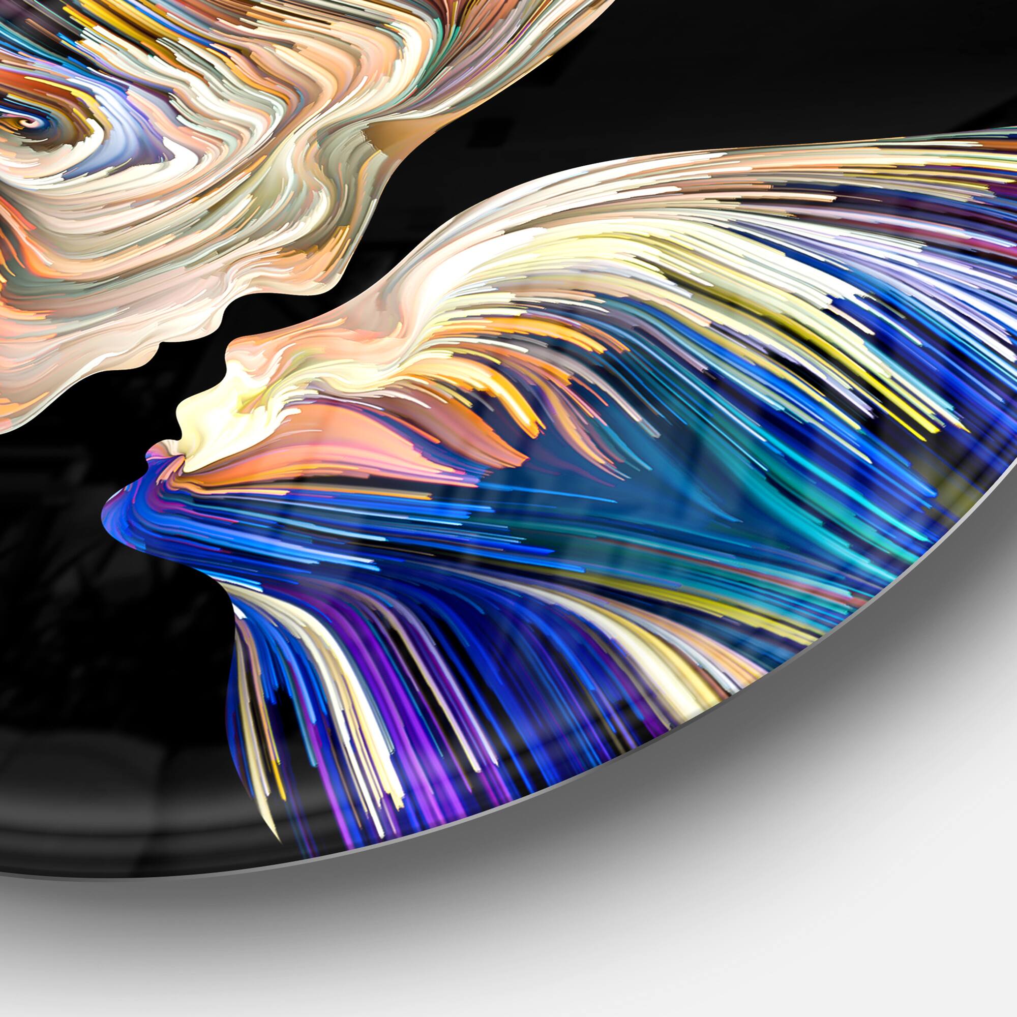 Designart - Metaphorical Mind Painting&#x27; Sensual Metal Circle Wall Art