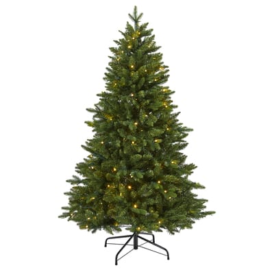 5ft. Pre-Lit New Hampshire Fir Artificial Christmas Tree, Clear LED ...