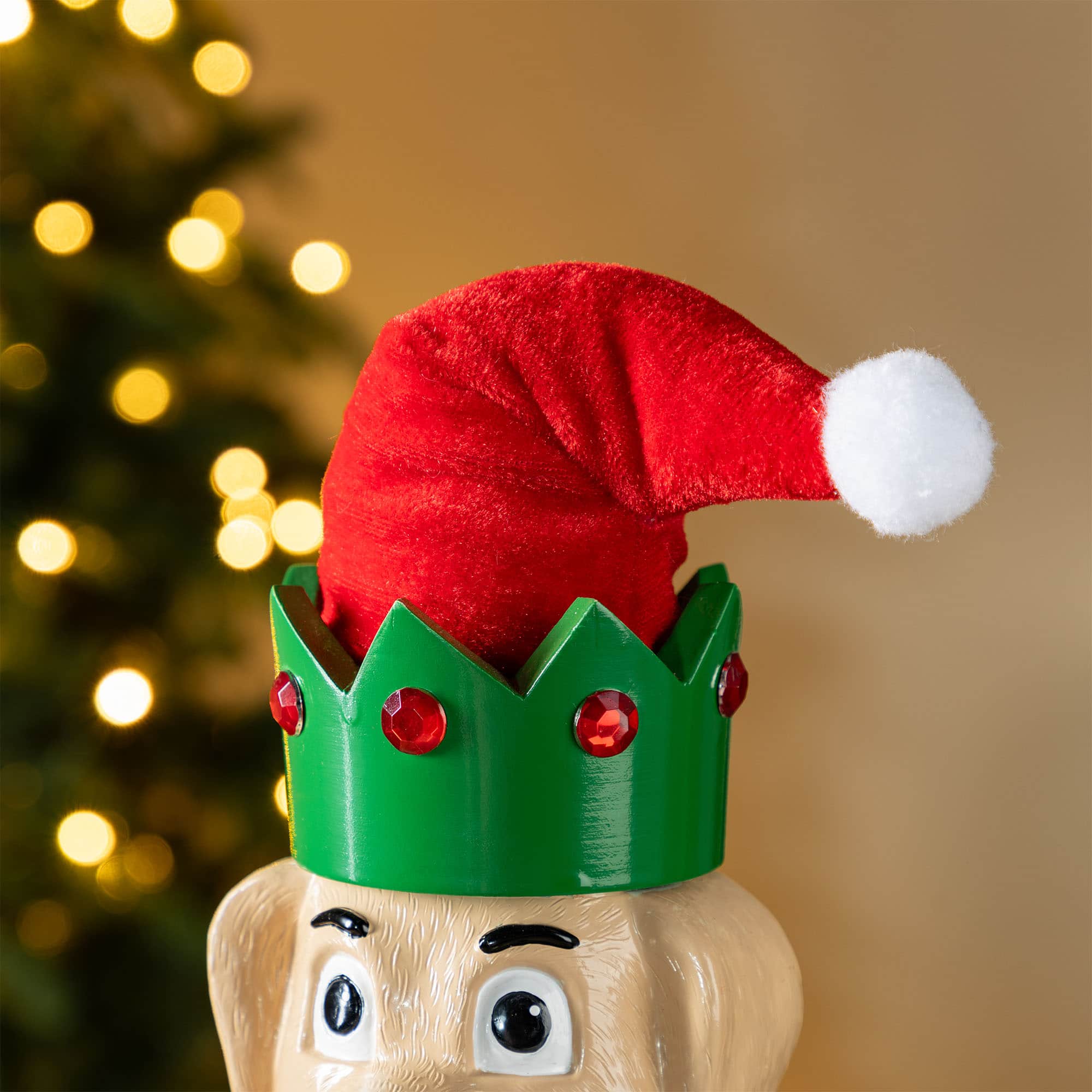 Glitzhome&#xAE; 23.5&#x22;H Wooden Christmas Elf Dog Nutcracker