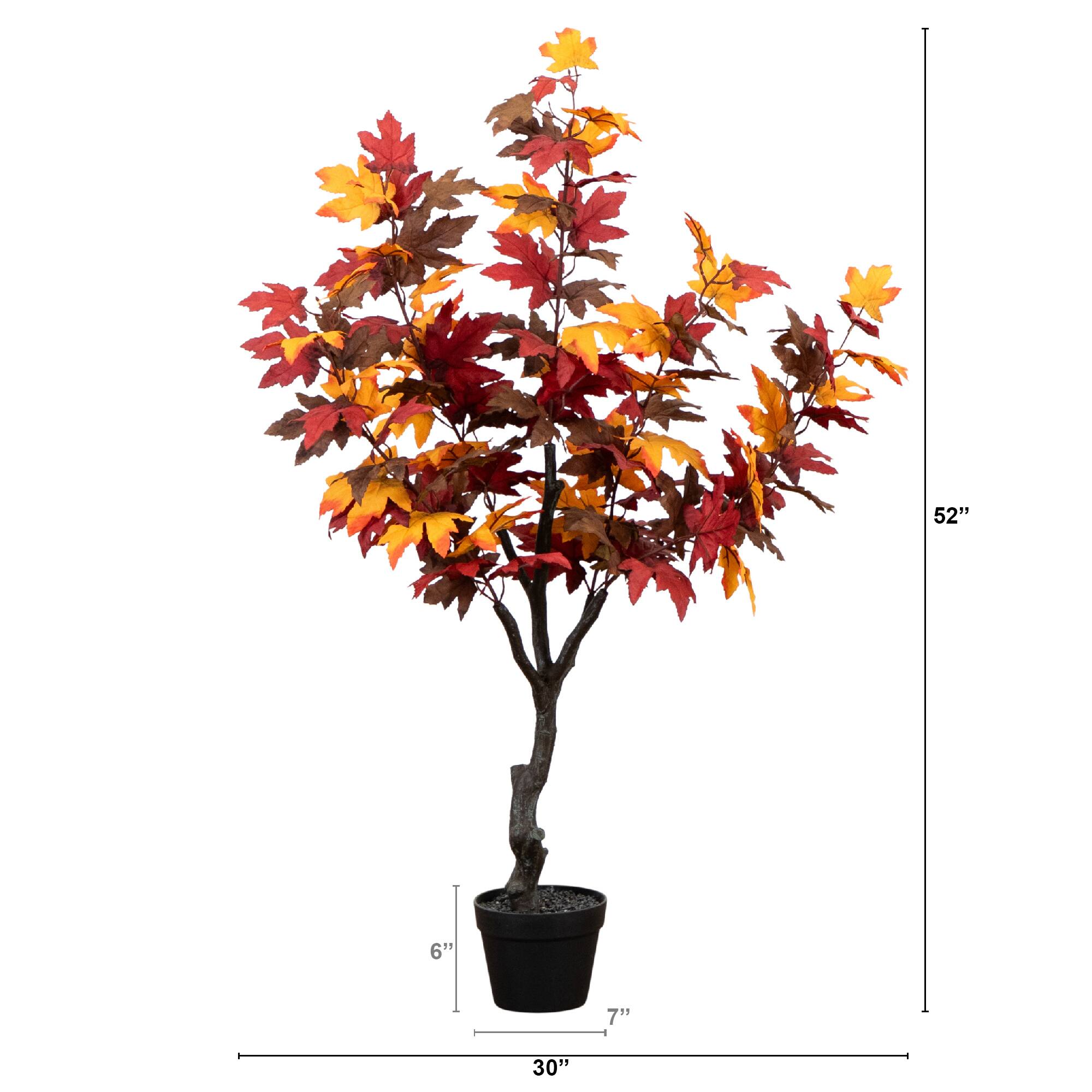 52" Autumn Smoky Maple Artificial Fall Tree