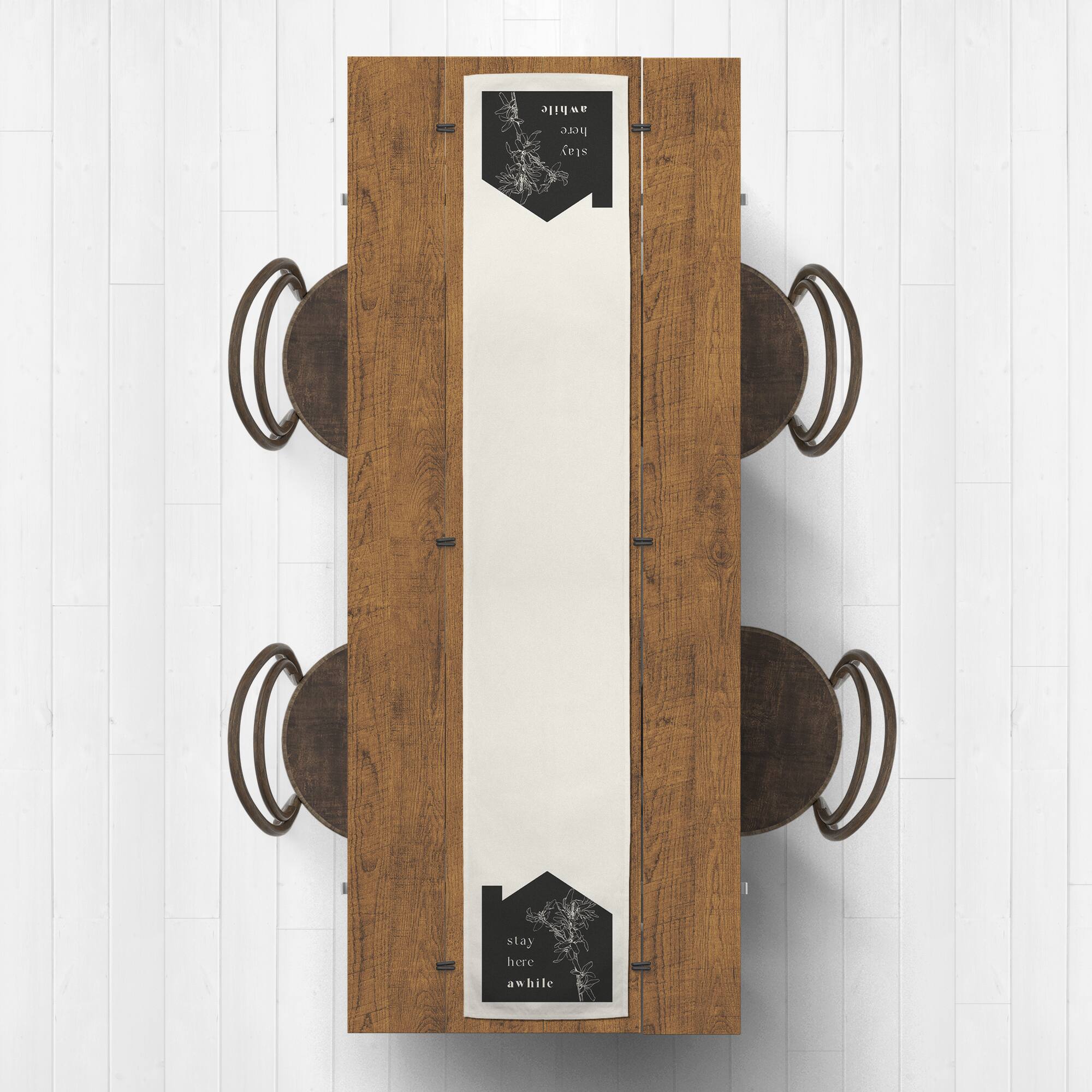 Stay Here Awhile Cotton Twill Table Runner