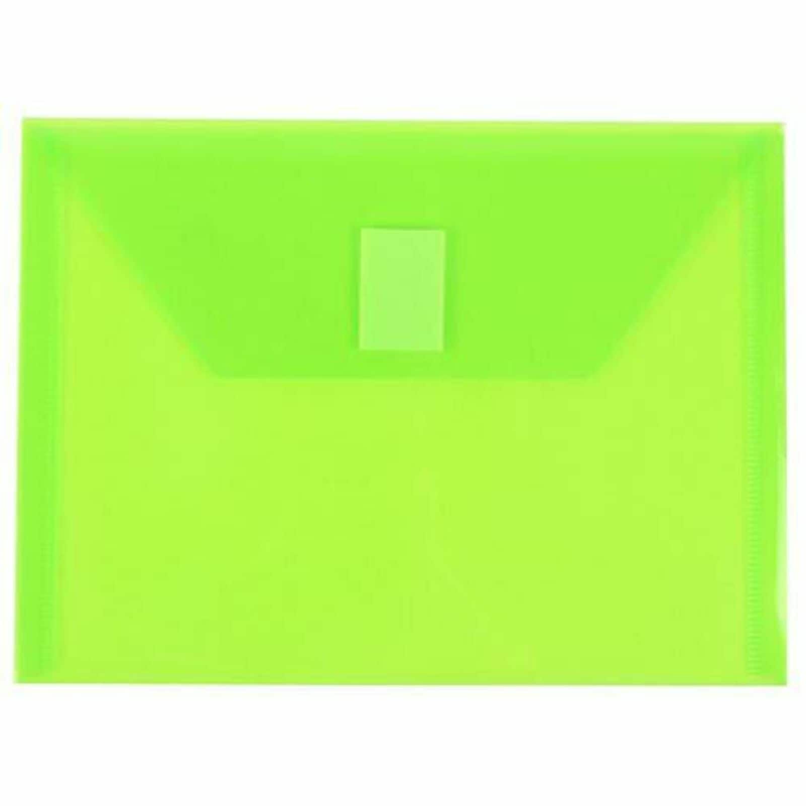 JAM Paper 5.5" x 7.5" Plastic Booklet Envelopes with Hook & Loop Closure, 24ct.