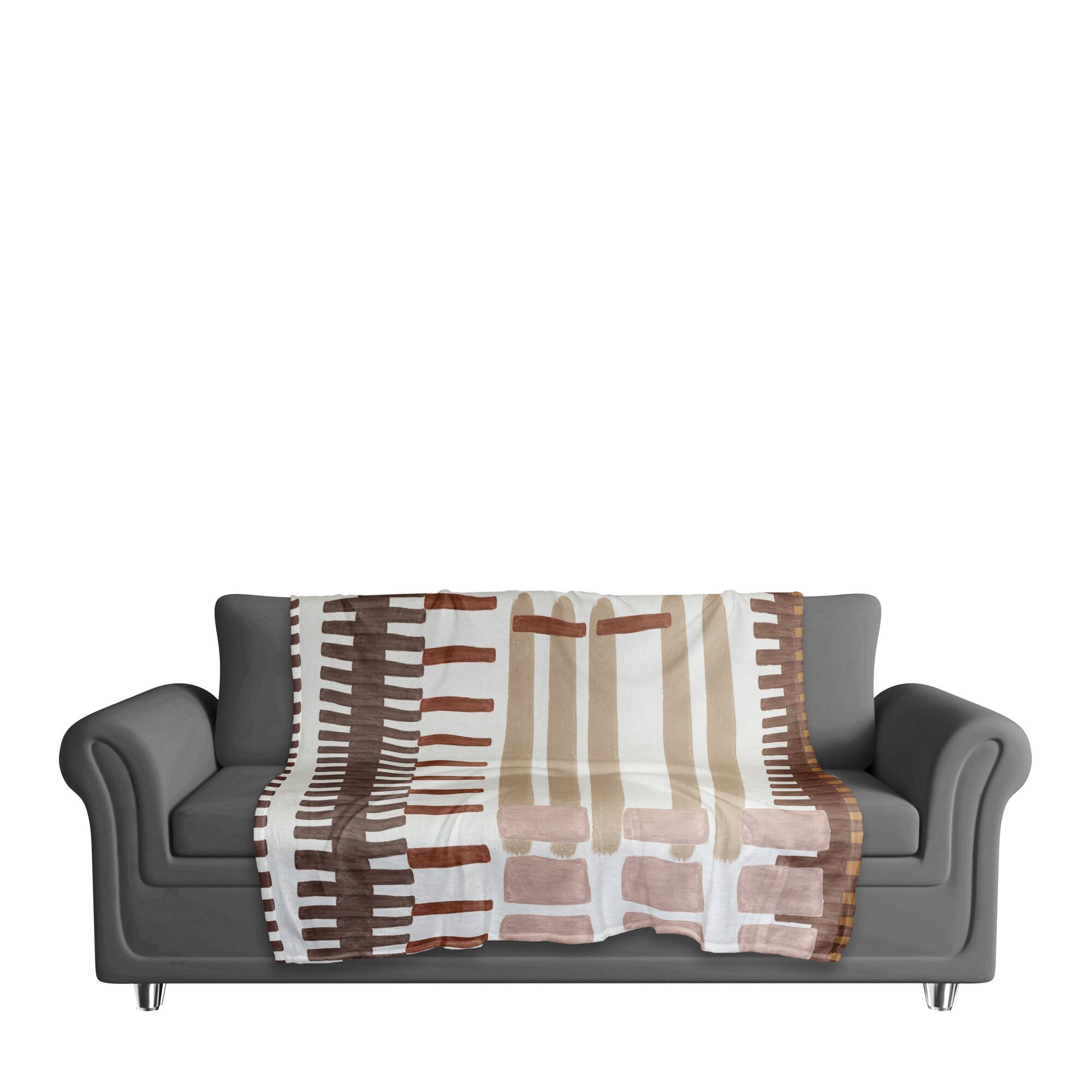 Abstract Brown Pink 50" x 60" Coral Fleece Blanket