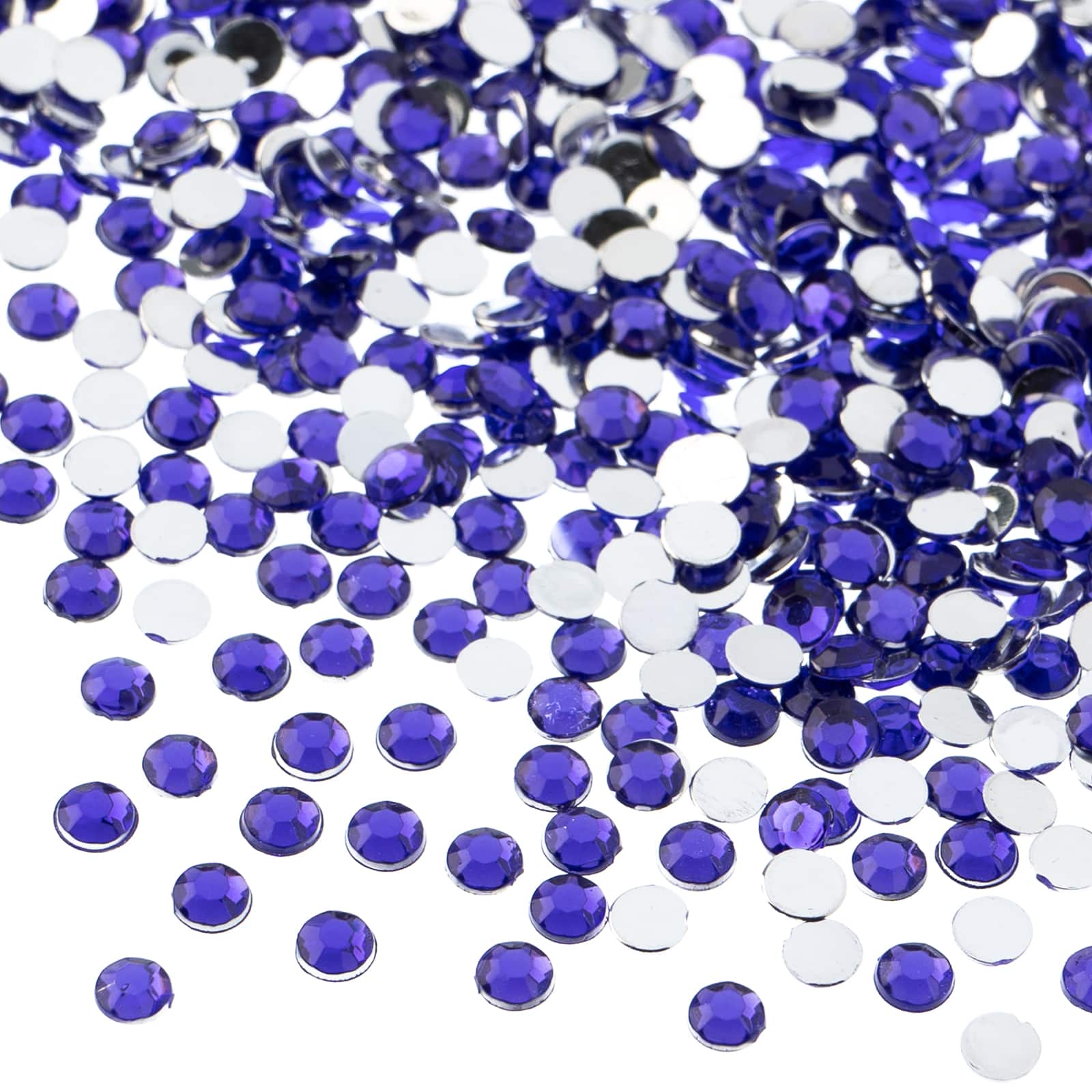 John Bead Acrylic Round Flat Back Rhinestones, 4mm