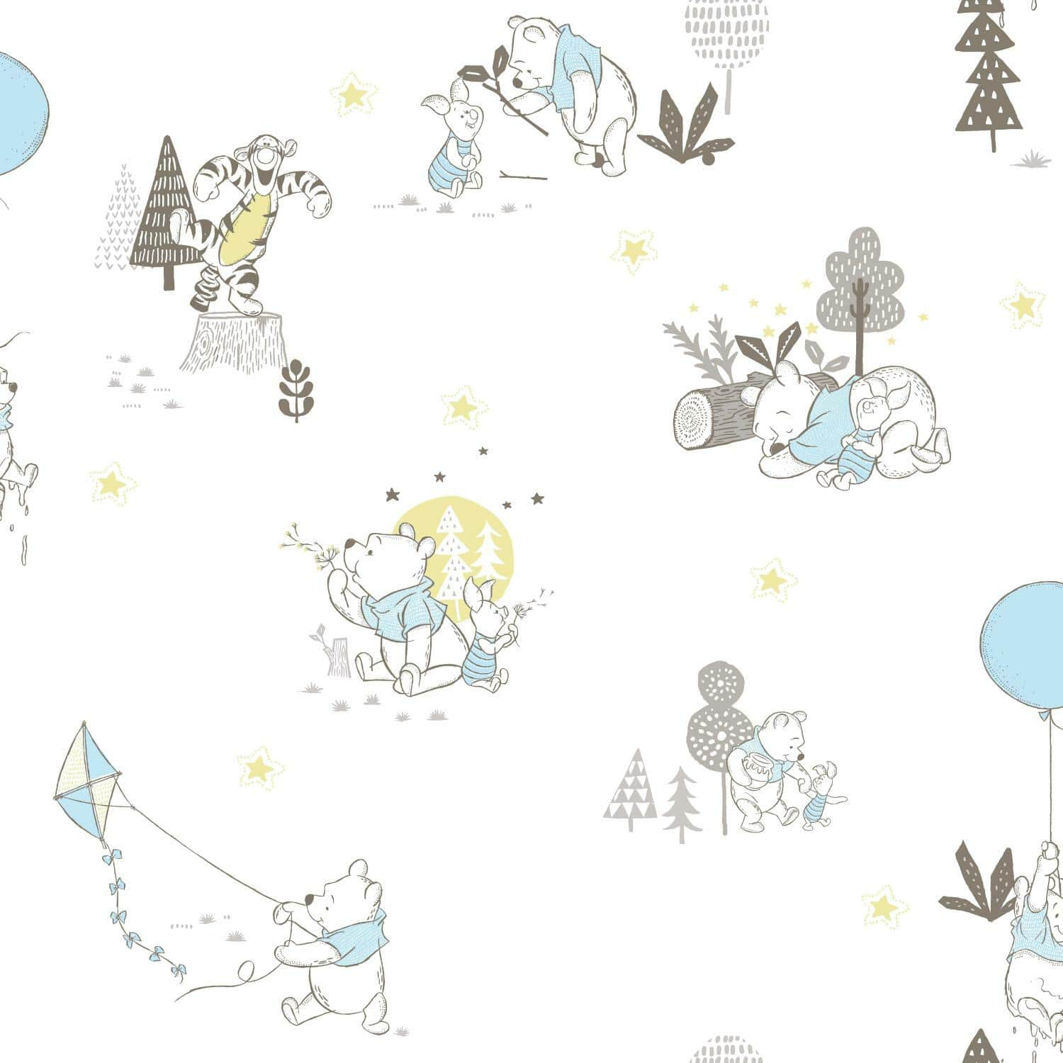 RoomMates Disney&#xAE; Winnie The Pooh Playmates Peel &#x26; Stick Wallpaper