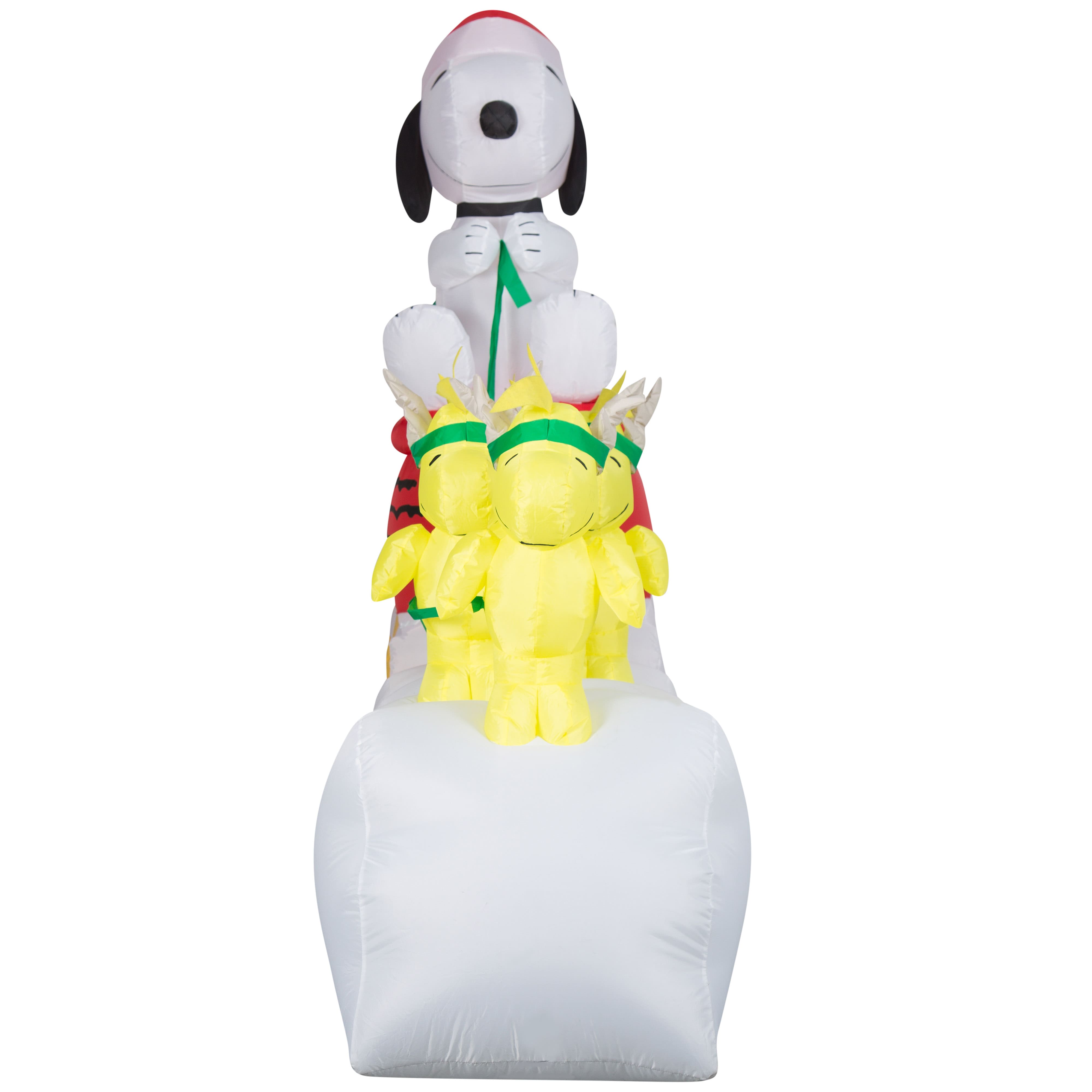 5ft. Airblown&#xAE; Inflatable Snoopy in Dog Bowl Sleigh with Woodstocks