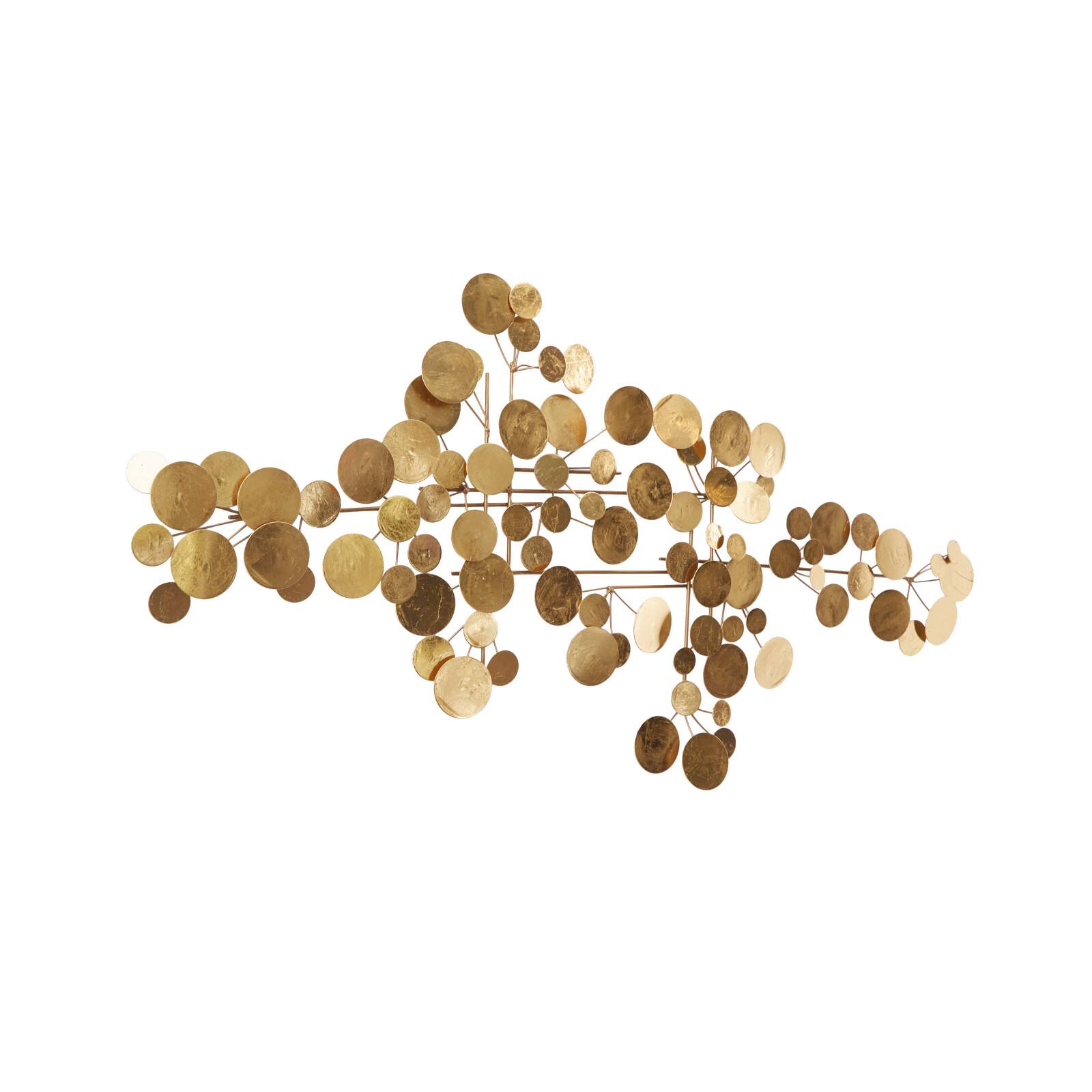 CosmoLiving by Cosmopolitan Gold Metal Contemporary Wall Decor, 31&#x22; x 61&#x22; x 2&#x22;