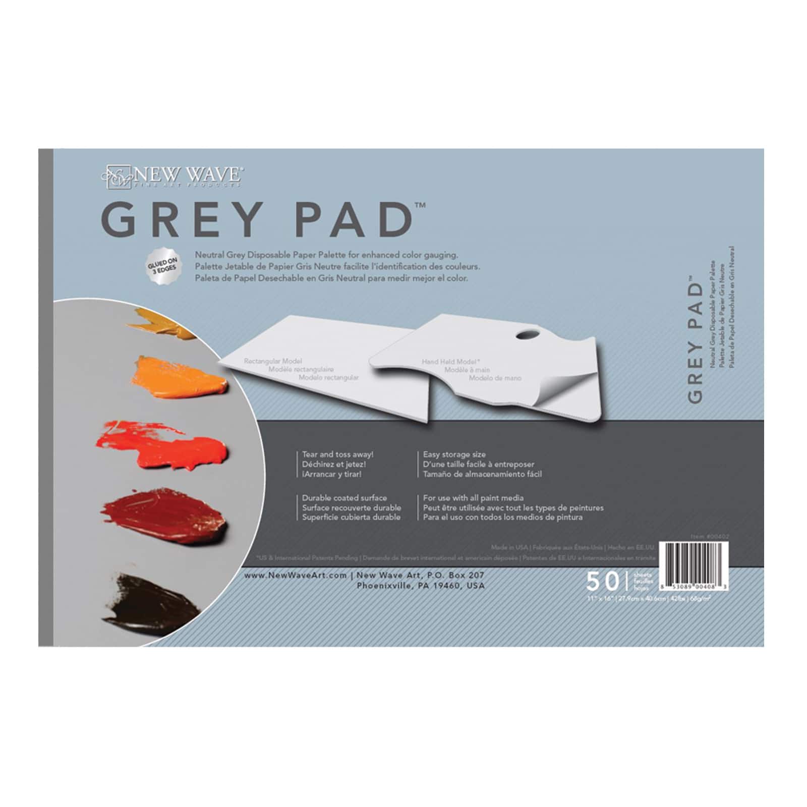 New Wave&#xAE; Grey Pad&#x2122; Rectangle Paper Palette, 11&#x22; x 16&#x22;