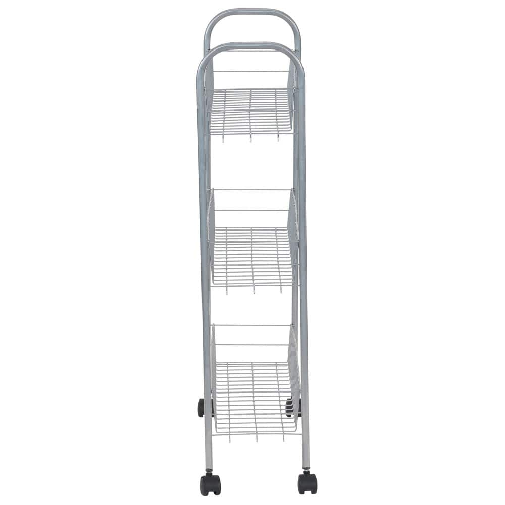 Household Essentials 30&#x22; Slim 3-Shelf Storage &#x26; Utility Cart