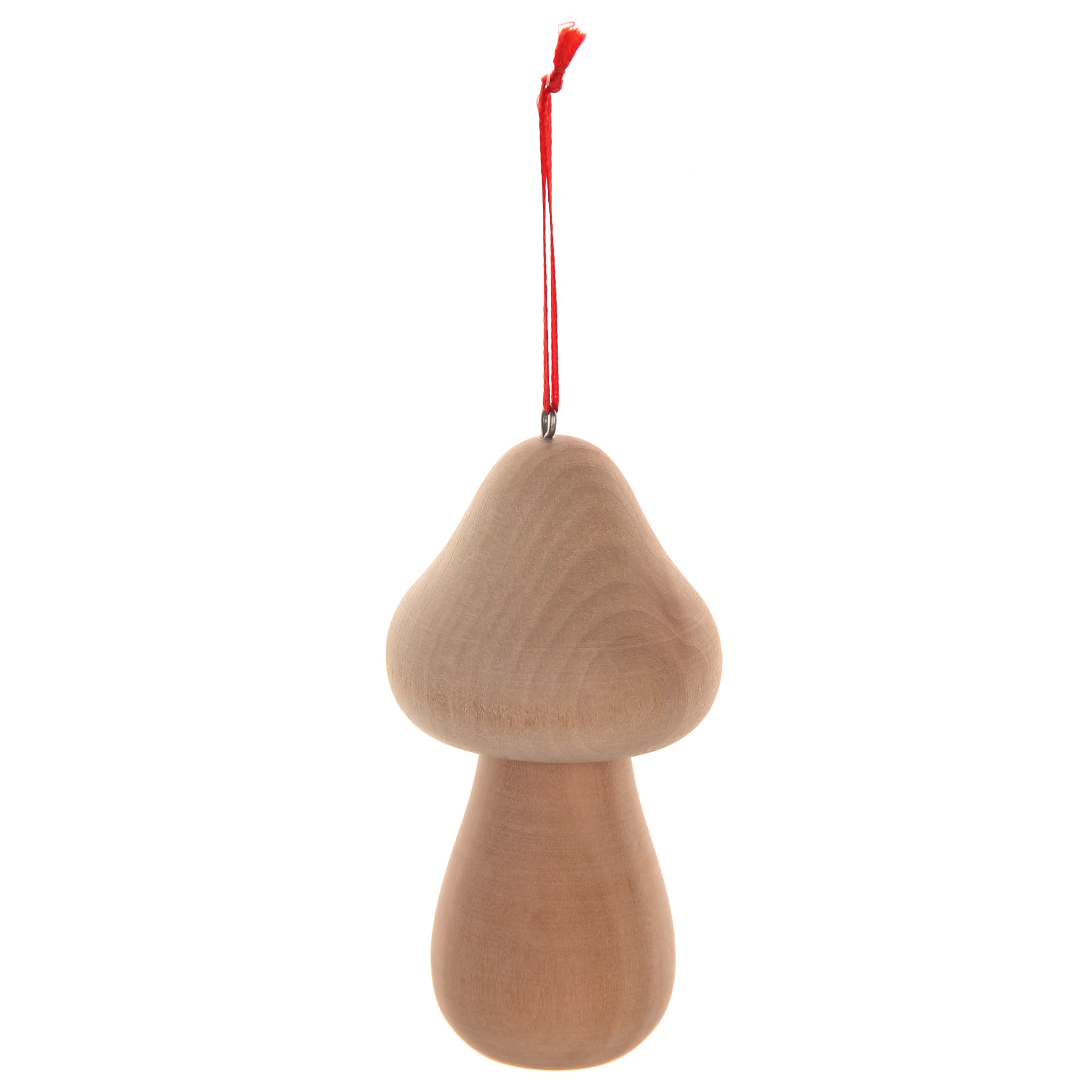 4.25&#x22; Unfinished Mushroom DIY Wood Ornament by Make Market&#xAE;