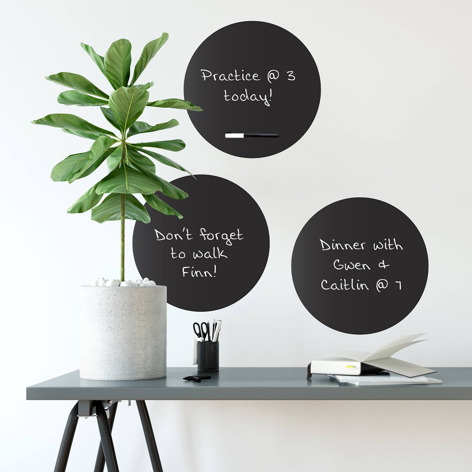 Wallpops Charcoal Dry Erase Dot Decals, 3ct.