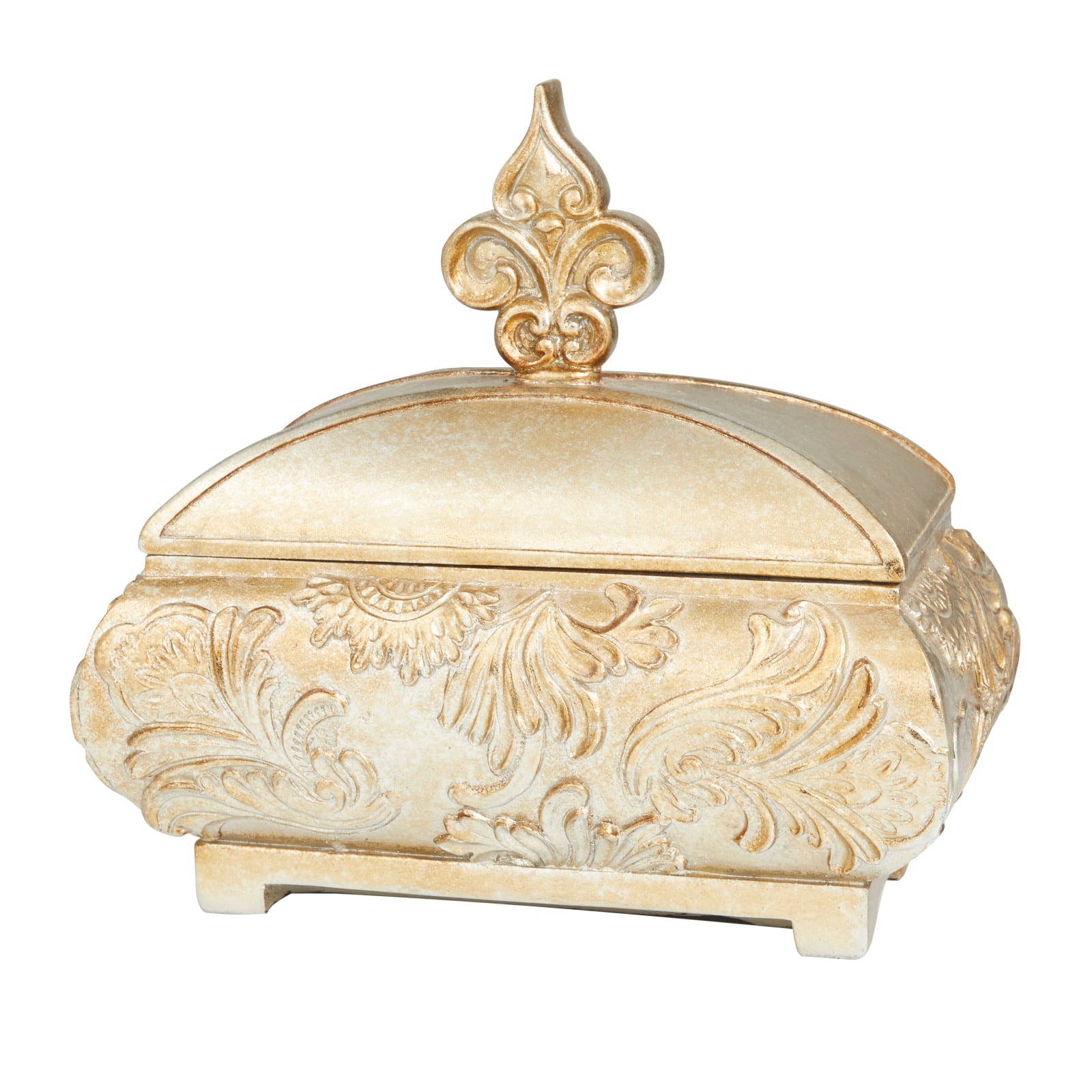 11" Gold Rectangular Traditional Decorative Jar