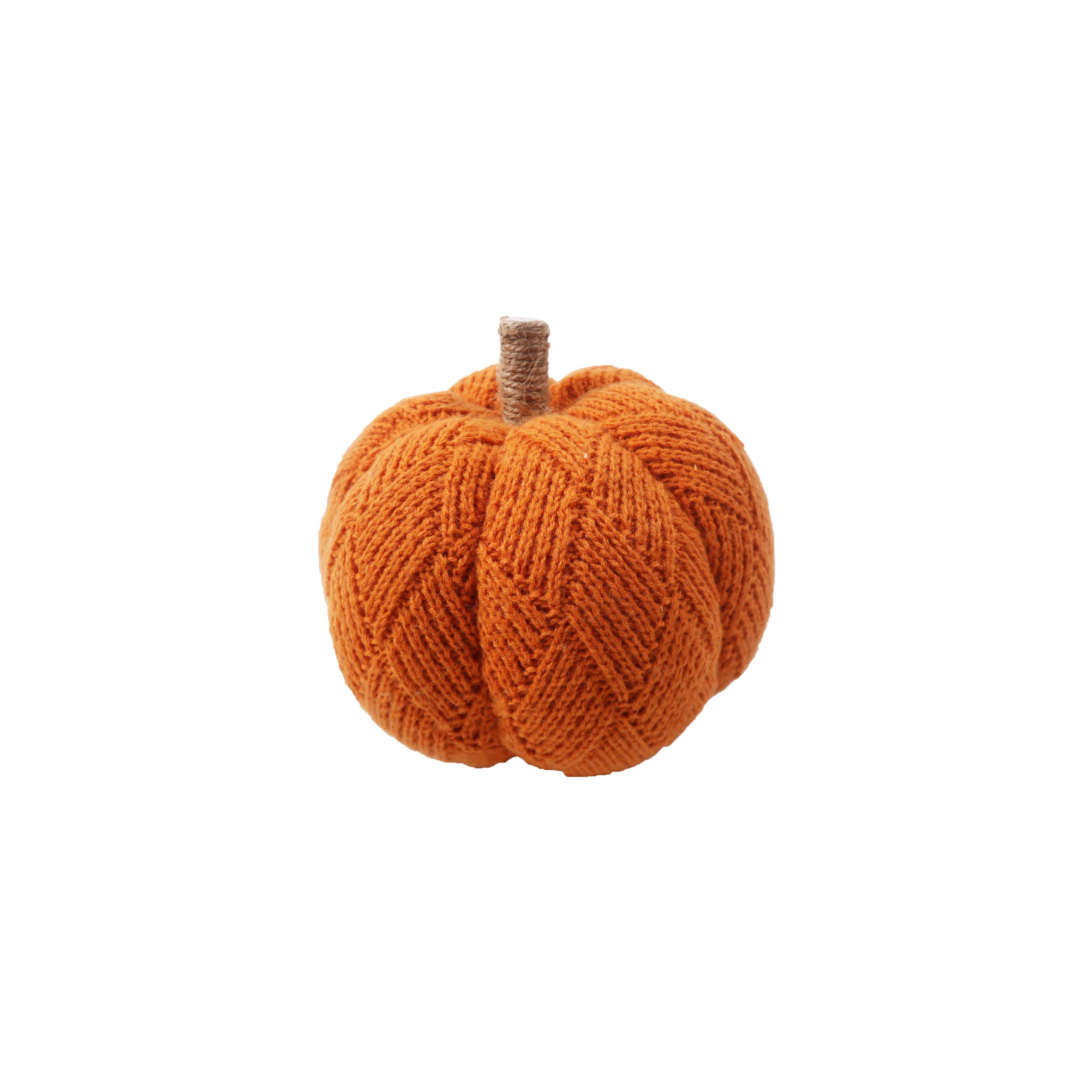 7.5&#x22; Soft Diamond Knit Pumpkin Tabletop D&#xE9;cor by Ashland&#xAE;