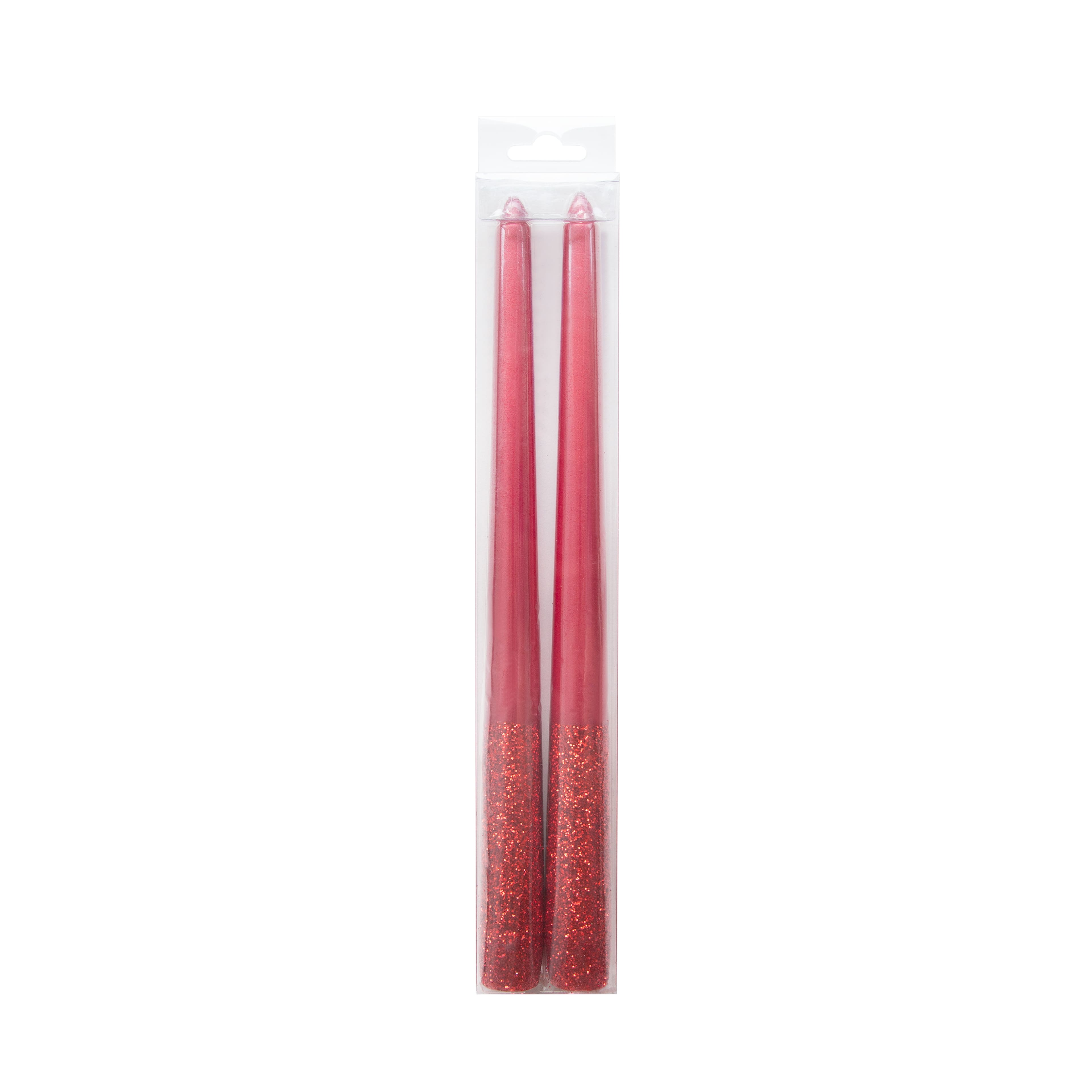 10&#x22; Red Glitter Taper Candles, 2ct. by Ashland&#xAE;